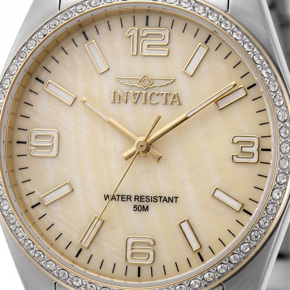 Invicta Specialty 50135 Reloj de pulsera de cuarzo de acero inoxidable para mujer, caja de 38 mm, resistente al agua 5 ATM