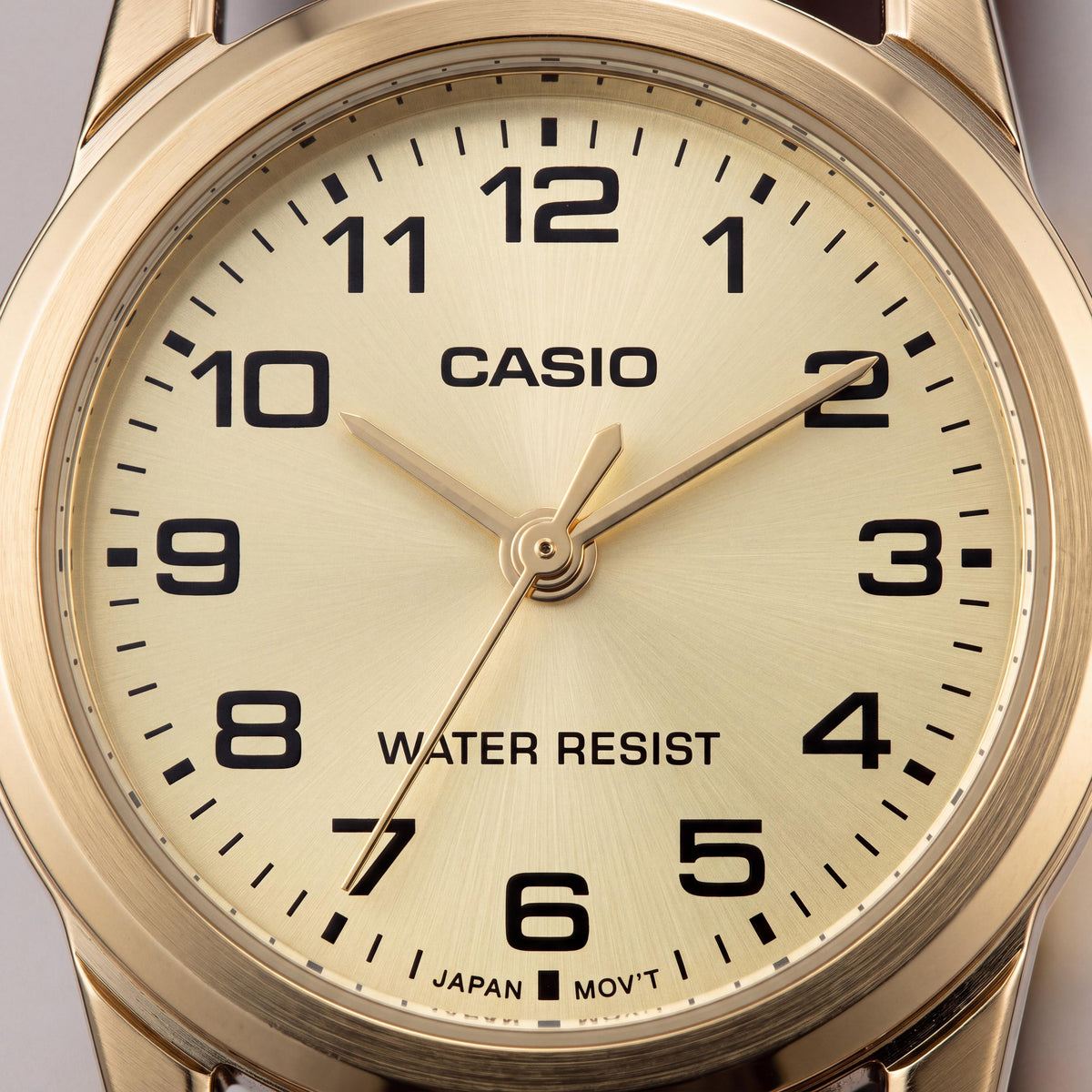 Casio Women's Ltp-v001gl-9bugf Gold Dial Brown Leather Strap Stainless Steel Water Resistant Quartz Watch, Photo 2