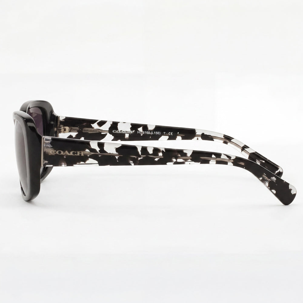 Gafas de sol rectangulares Coach Hc8168 de carey oscuro para mujer, 56 mm