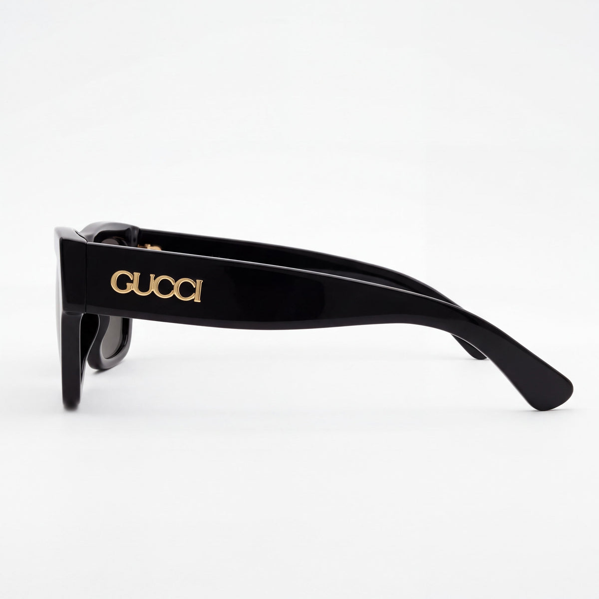 Gucci Fashion Sunglasses for Men and Women with Black Acetate Square Frame and Black Non-Polarized Lenses 54mm, Photo 3
