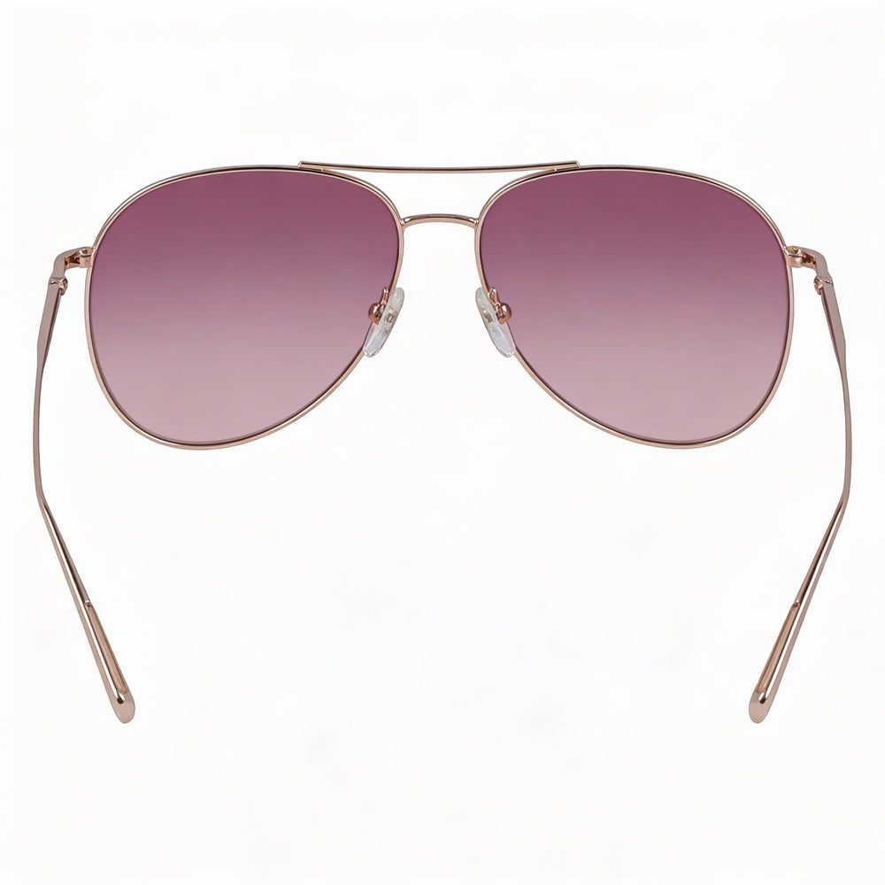 LONGCHAMP Modern Women's Pilot Sunglasses, Rose Gold Metal Frame, Gradient Pink Plastic Lenses, 59mm