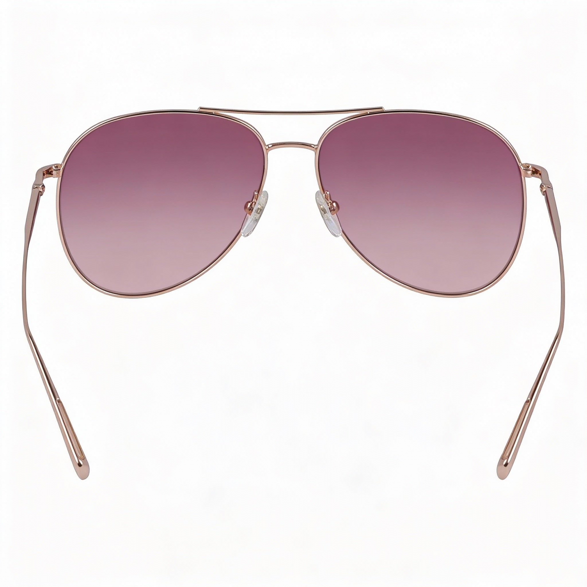 Gafas de sol de piloto modernas LONGCHAMP para mujer, montura de metal dorado rosa, lentes de plástico rosa degradado, 59 mm, Photo 3
