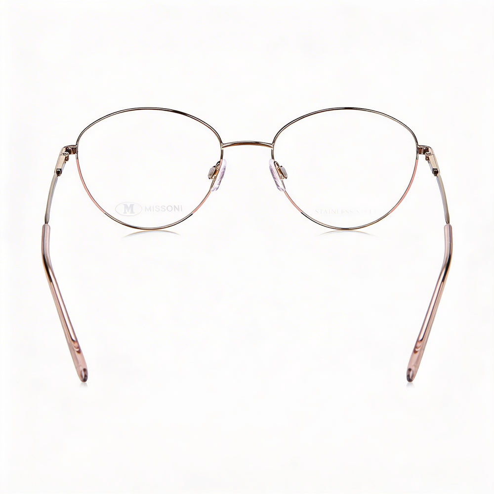 Gafas de sol elegantes de lujo Missoni para mujer, con montura de acero en aleación de oro rosa y lentes de policarbonato, 53-18-140