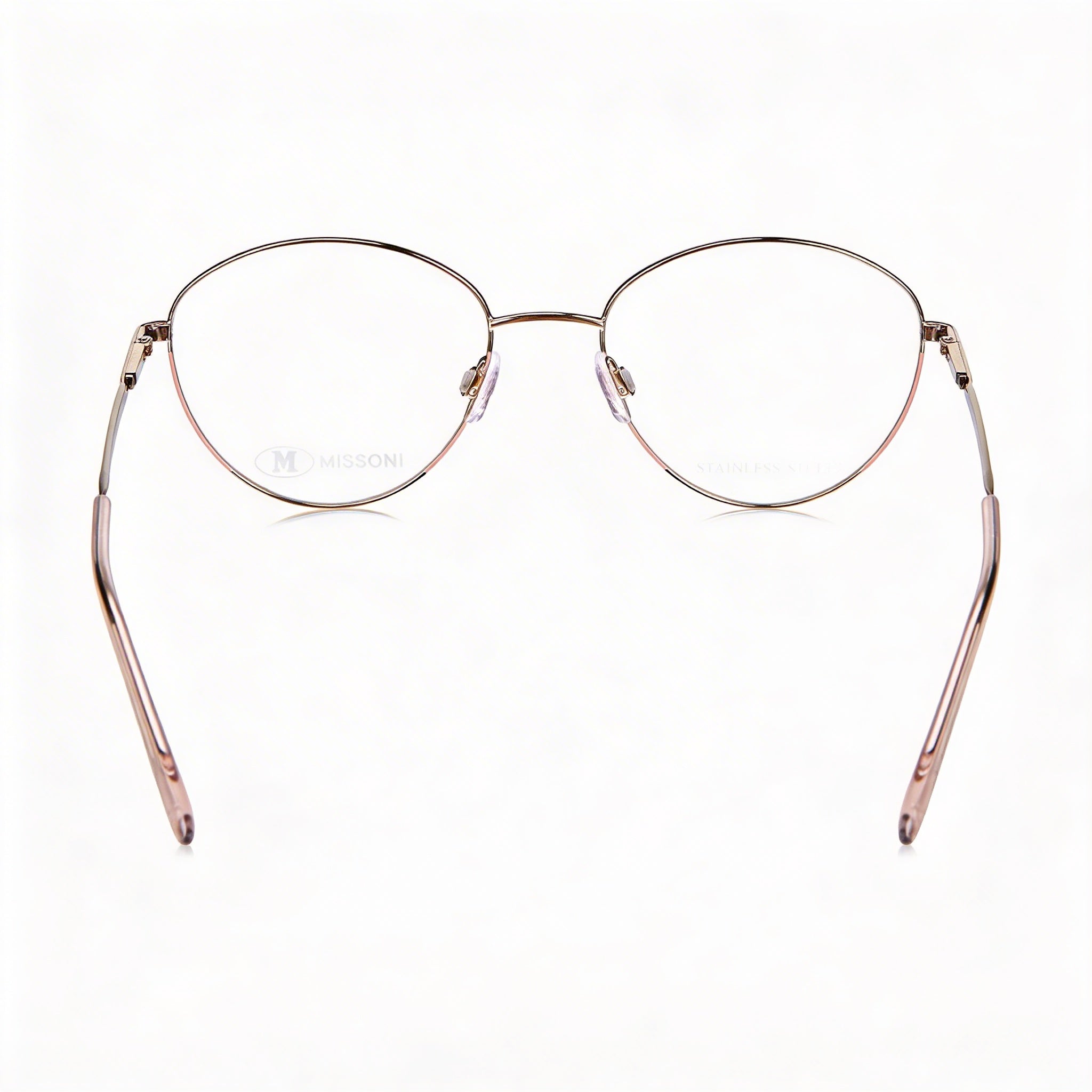 M Missoni Luxury Elegant Women's Pink Gold Alloy Steel Frame Cateye Eyeglasses with Polycarbonate Lenses 53-18-140, Photo 3