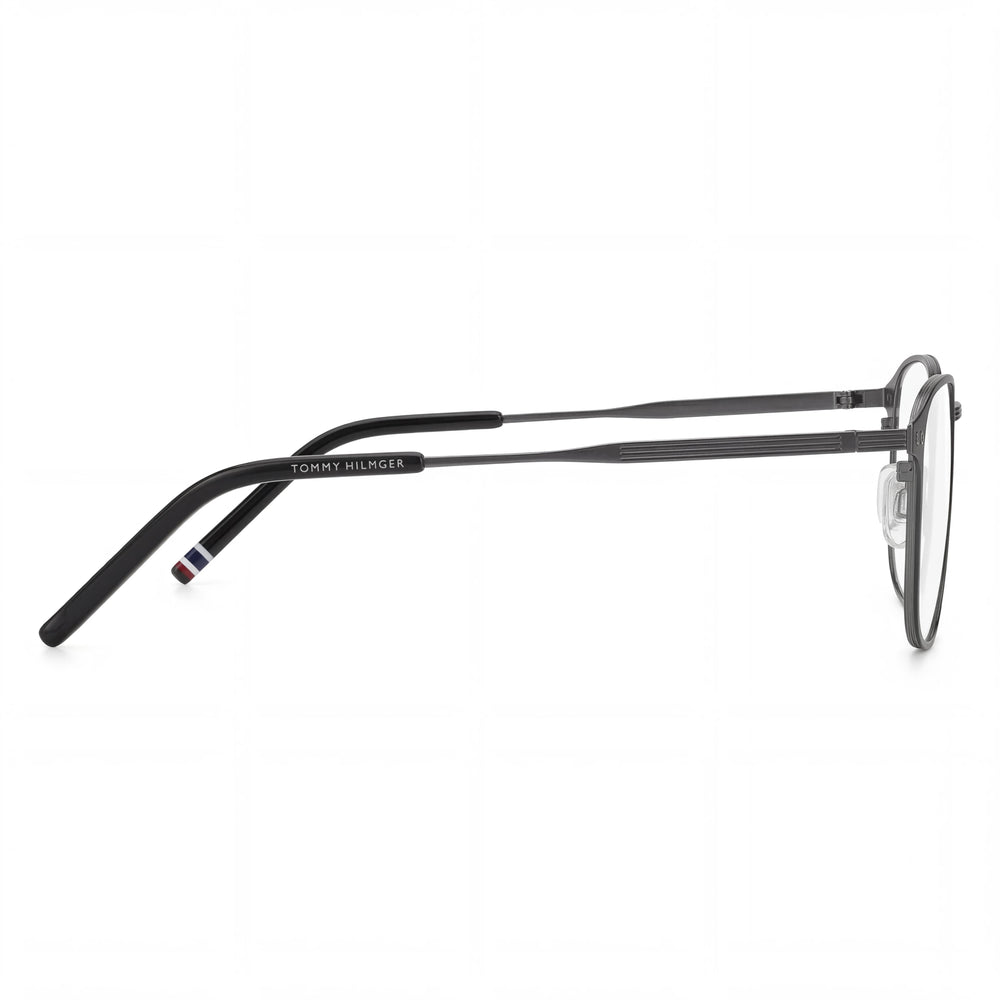 Gafas Tommy Hilfiger TH 2028 unisex de estilo casual, montura de acero de aleación en negro mate, lentes de 52 mm, puente de 21 mm, patillas de 145 mm