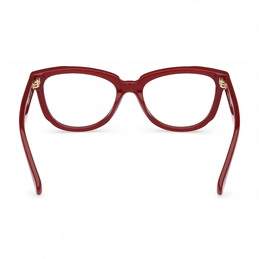 MaxMara Mm5143 Women's Dark Red Plastic Lightweight Frame with Polycarbonate Clear Lenses 53mm