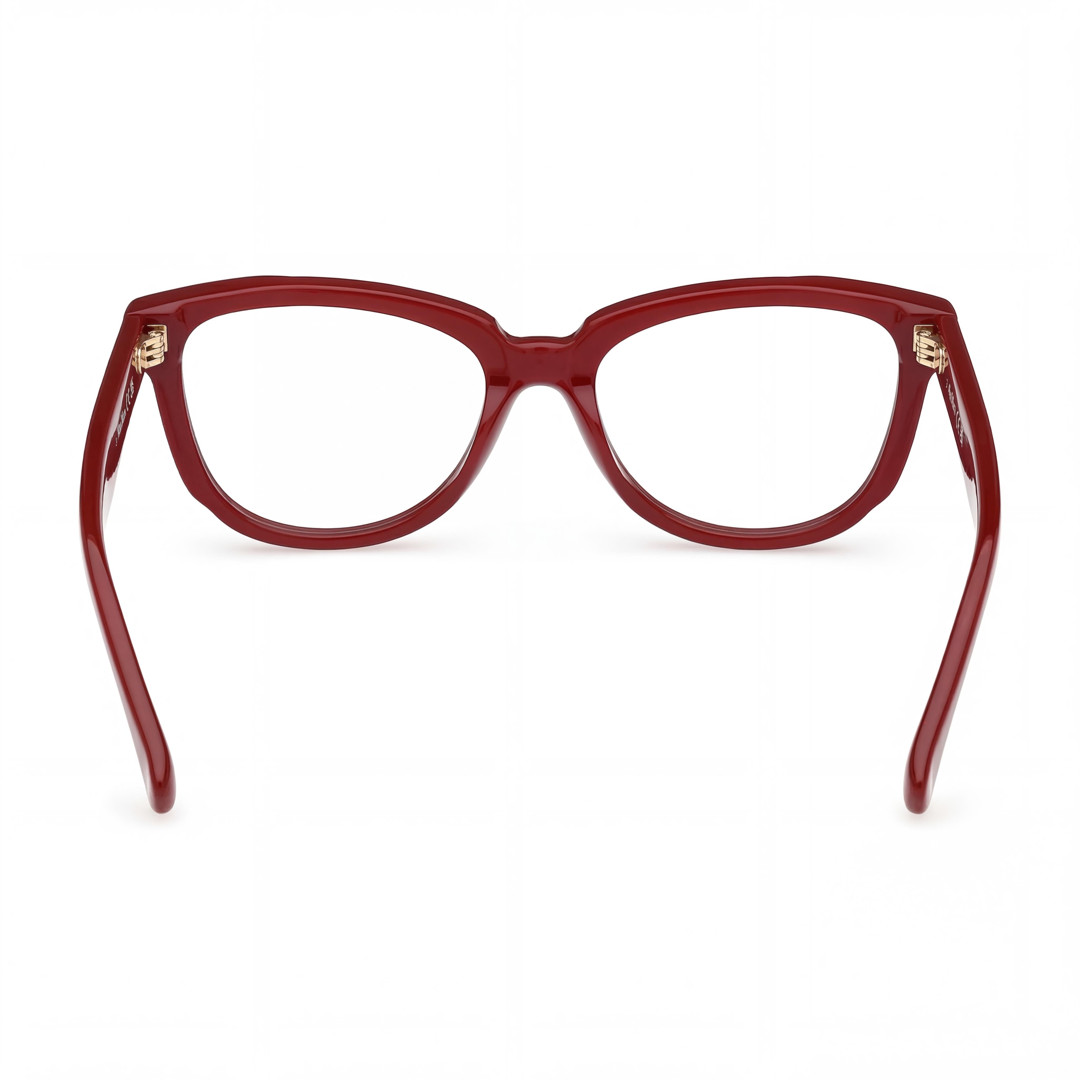 MaxMara Mm5143 Women's Dark Red Plastic Lightweight Frame with Polycarbonate Clear Lenses 53mm, Photo 3