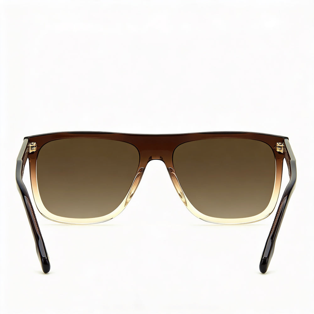Carrera 267/S Unisex Transparent Faded Brown Square Acetate Sunglasses Gradient Dark Brown Lenses 56mm Good UV Protection