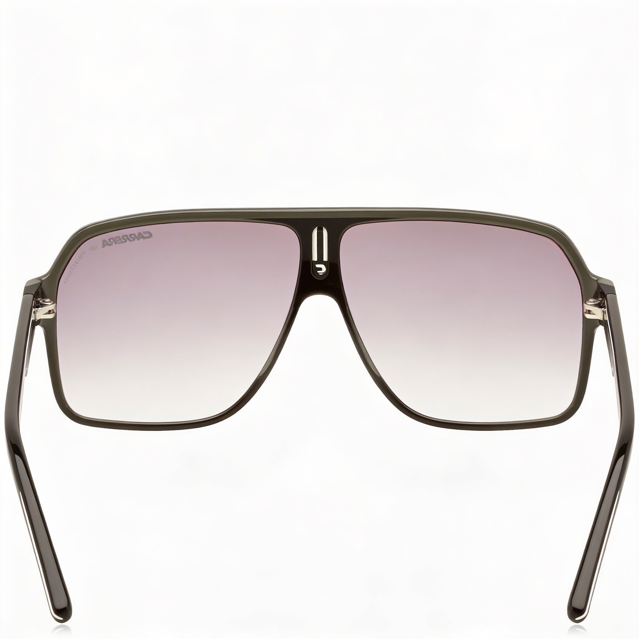 Gafas de sol unisex Carrera CARRERA 27 con montura de plástico gris y negro, pantalla de espejo gris, lentes plateadas no polarizadas con protección UV 100%, 62 mm, Photo 3