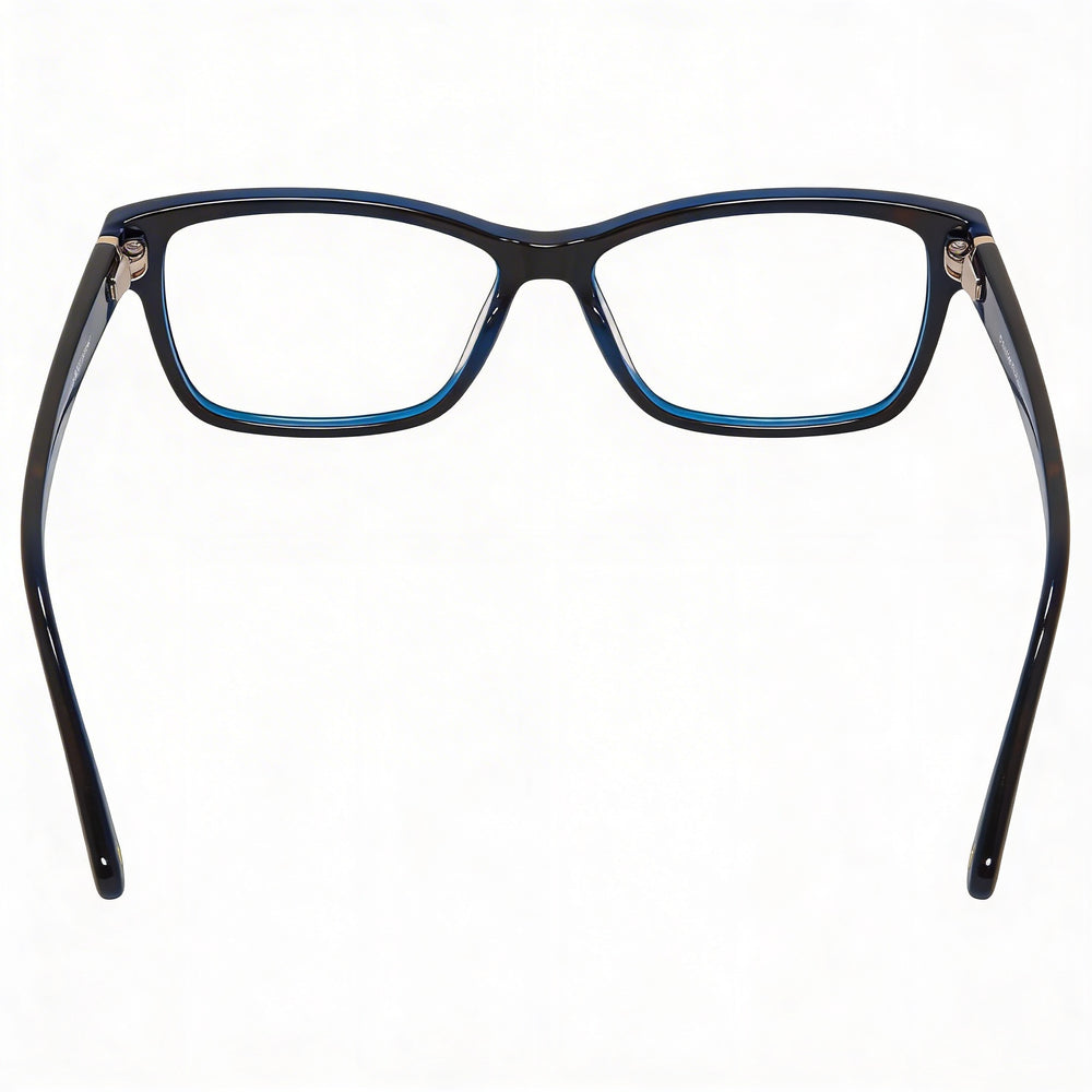 Liz Claiborne Modelo 616 Montura Rectangular de Plástico para Mujer, sin cristales, Havana Blue 55mm