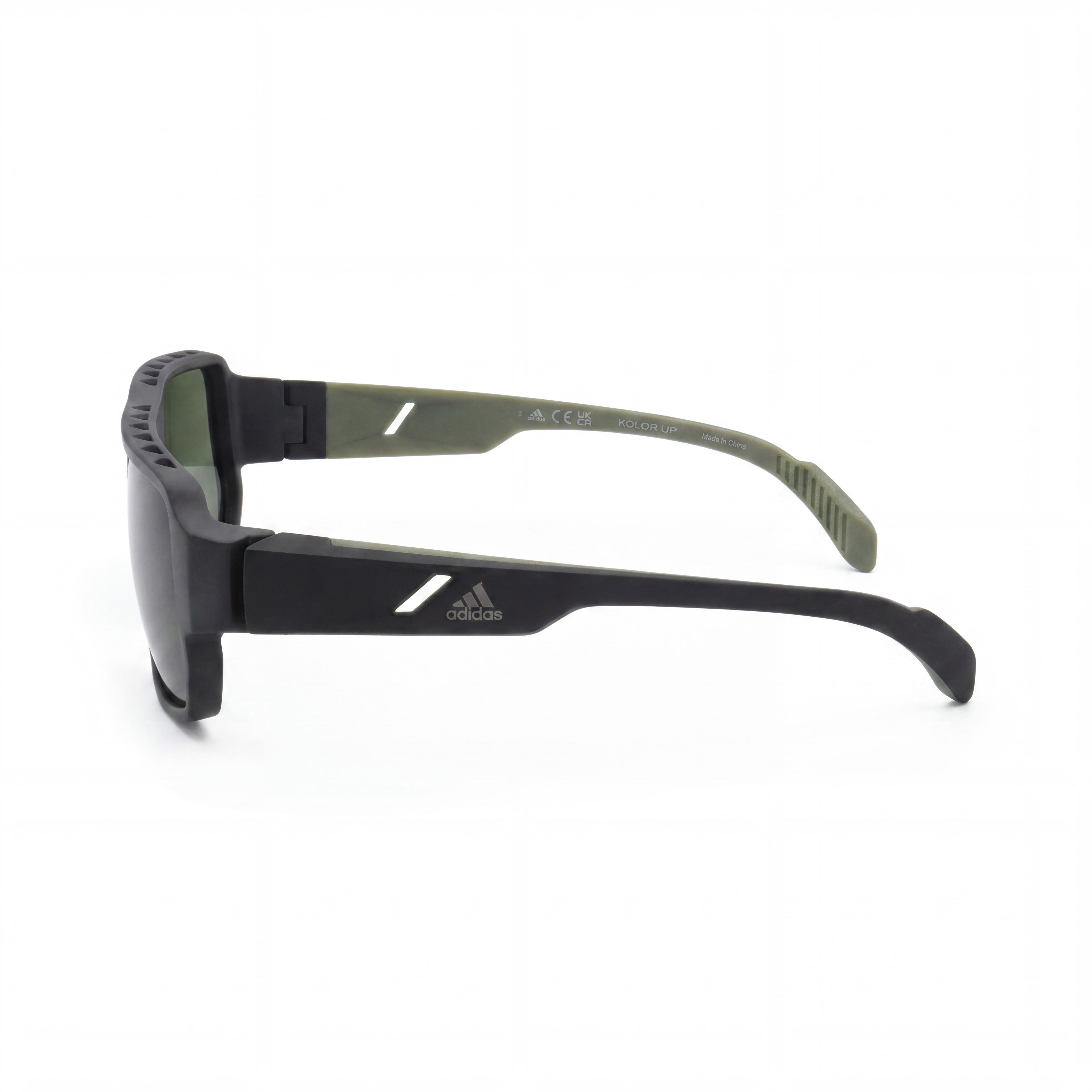 adidas Sp0038 Men's UV Protected Sunglasses with Plastic Frame in Matte Black Green (61mm Lens Width), Photo 3