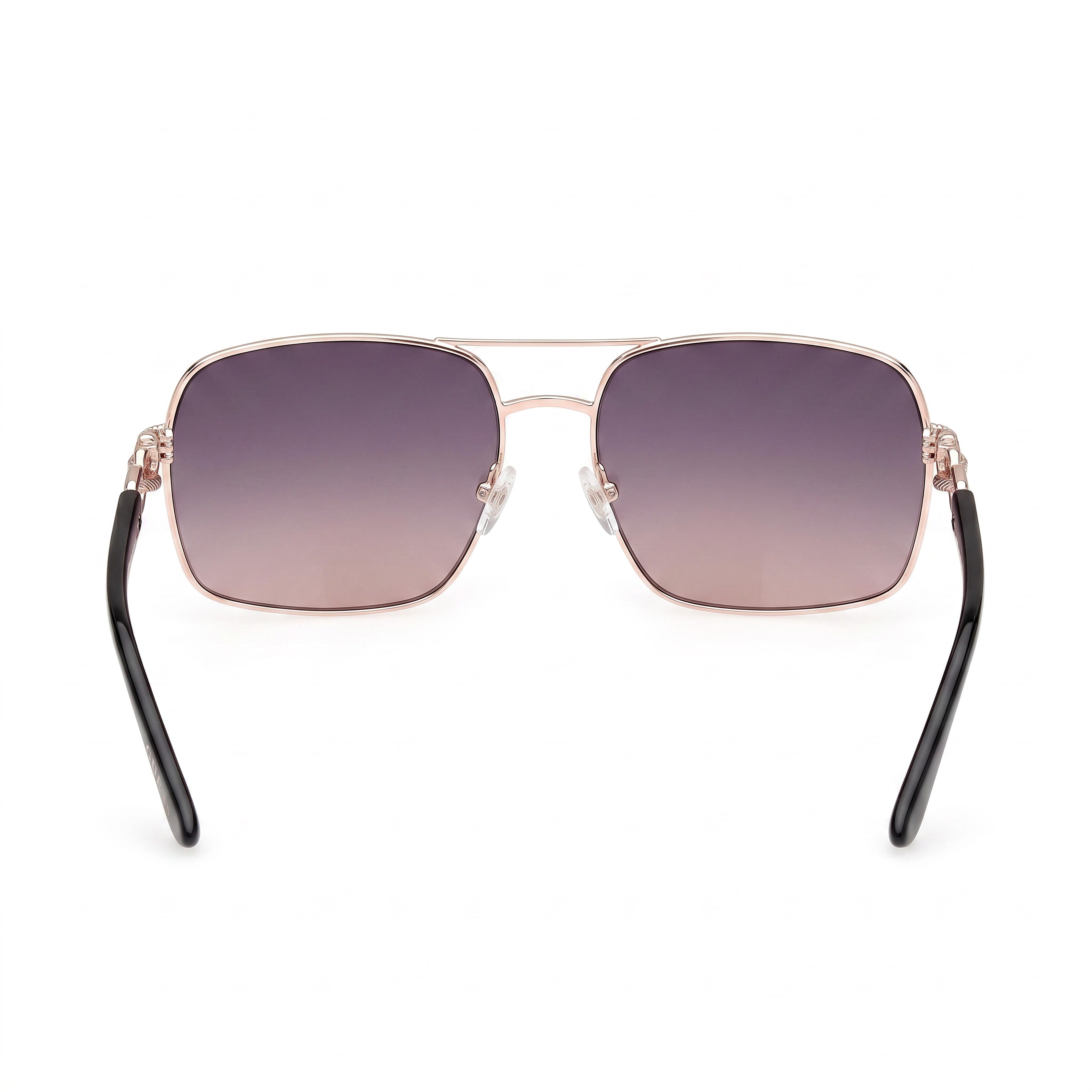 GUESS Gafas de sol clásicas unisex con montura metálica, color oro rosa brillante, con efecto degradado y protección UV, 63 mm, Photo 4