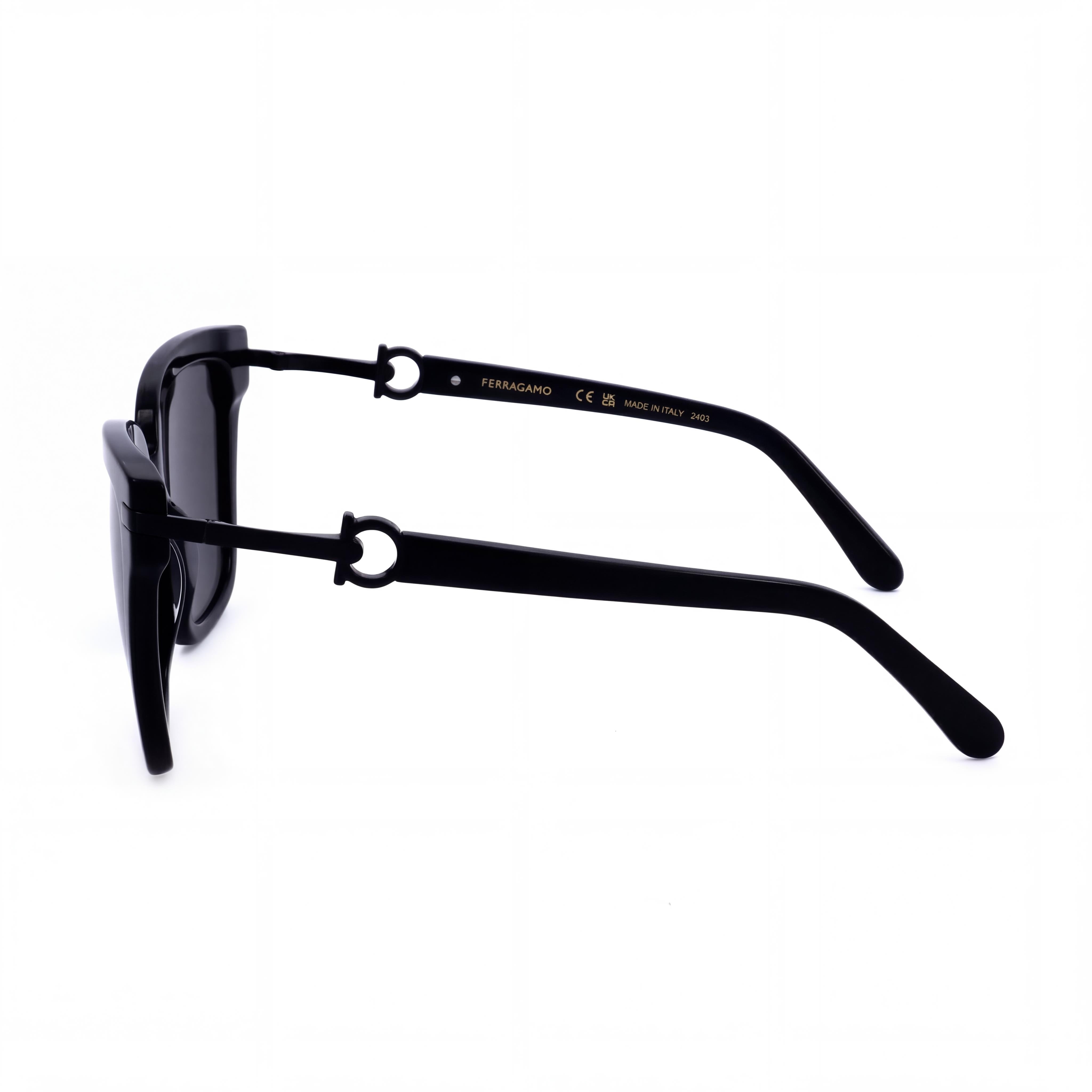 Gafas de sol Salvatore Ferragamo Sf1085sn para mujer, montura de plástico negra, cuadradas, lentes negras no polarizadas, 57 mm, Photo 3