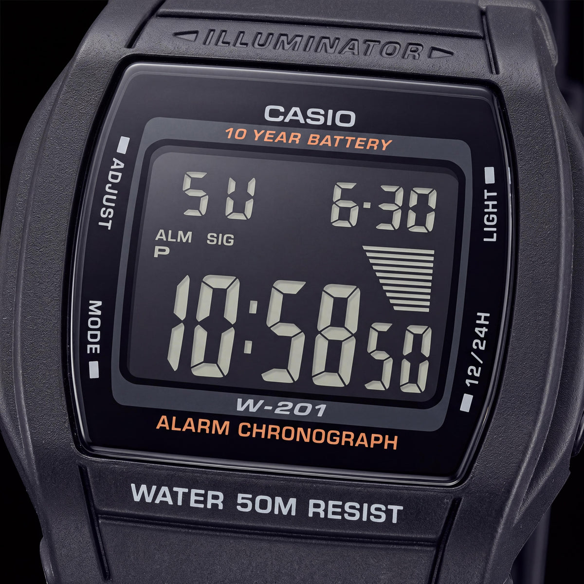 Casio Men's Black Chronograph Digital Watch with Illuminator Backlight, 10-Year Battery & 50M Water Resistance, Photo 2