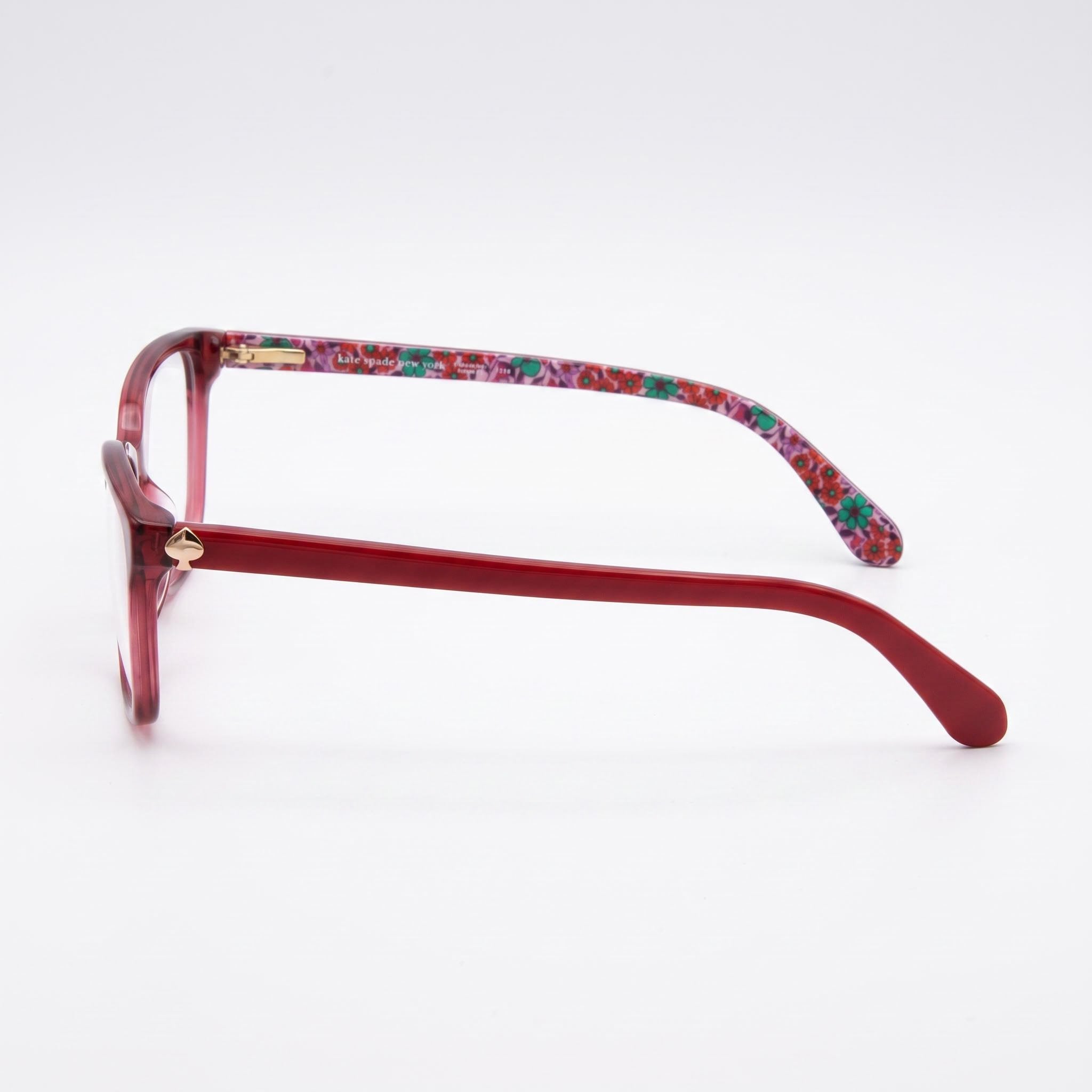 kate spade new york Women's Modern Collection Acetate Frame Eyeglasses in Burgundy, 54mm Lens Width, Photo 3