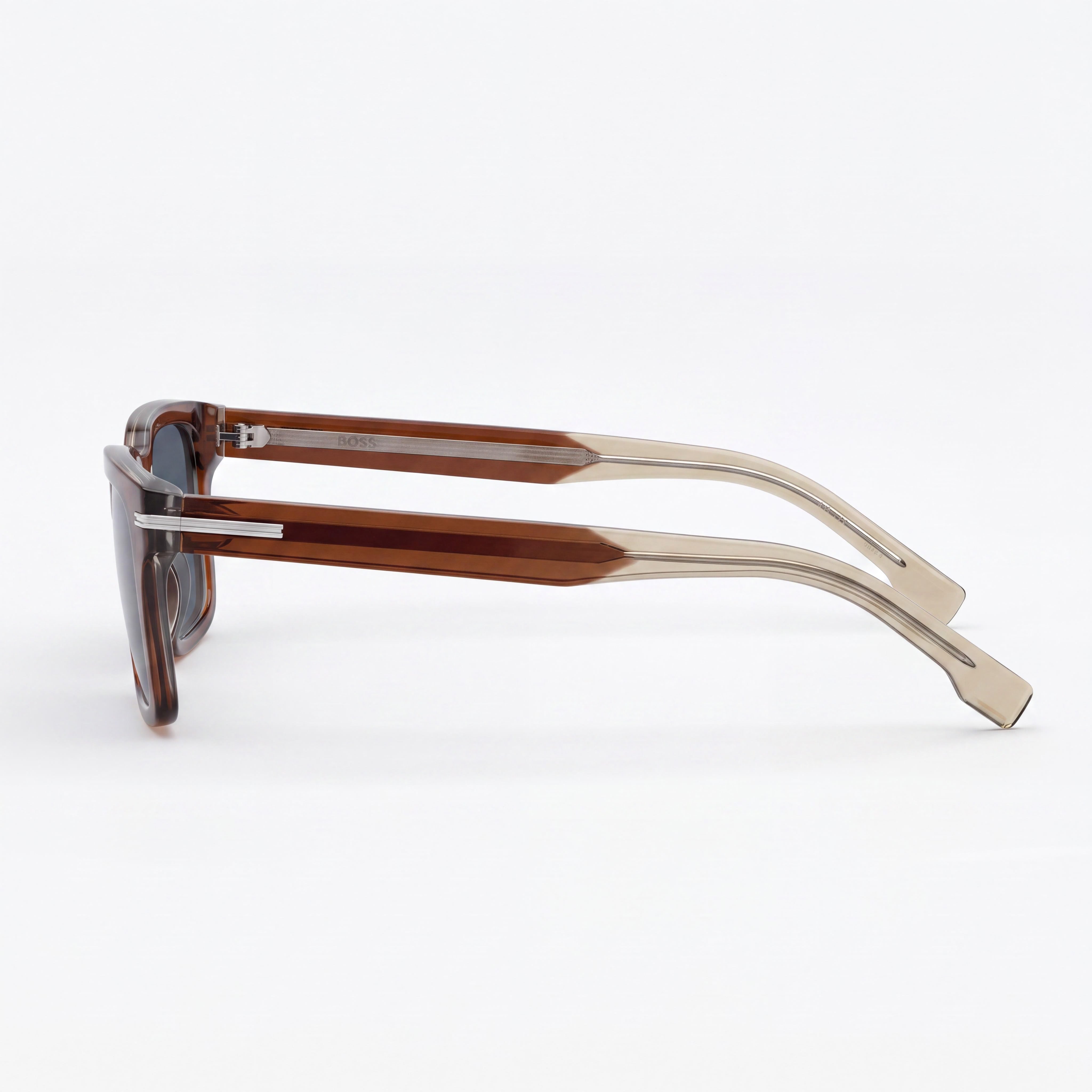 Hugo Boss Men's Boss 1628/S Acetate Sunglasses, Brown Frame, Blue Lenses, 100% UV Protection, 54mm, Photo 3