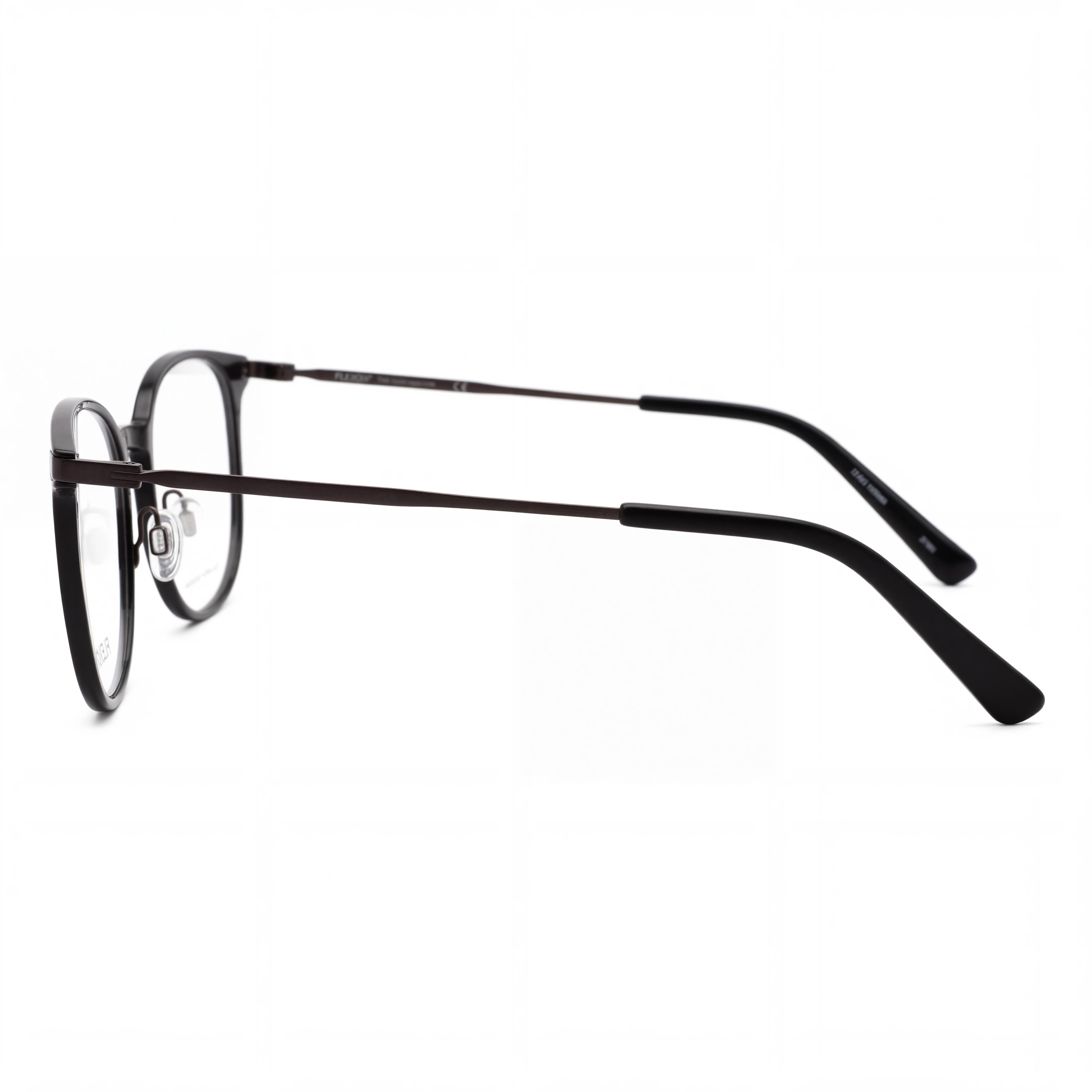Flexon Ep8002 Unisex Acetate Optical Frames, Shiny Black, Prescription Ready with Clear Demo Lenses, 52mm, Photo 2