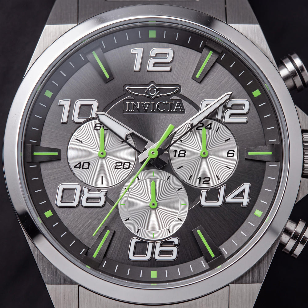 Reloj cronógrafo de cuarzo Invicta Speedway 50427 para hombre, acero inoxidable, esfera negra, 44 mm