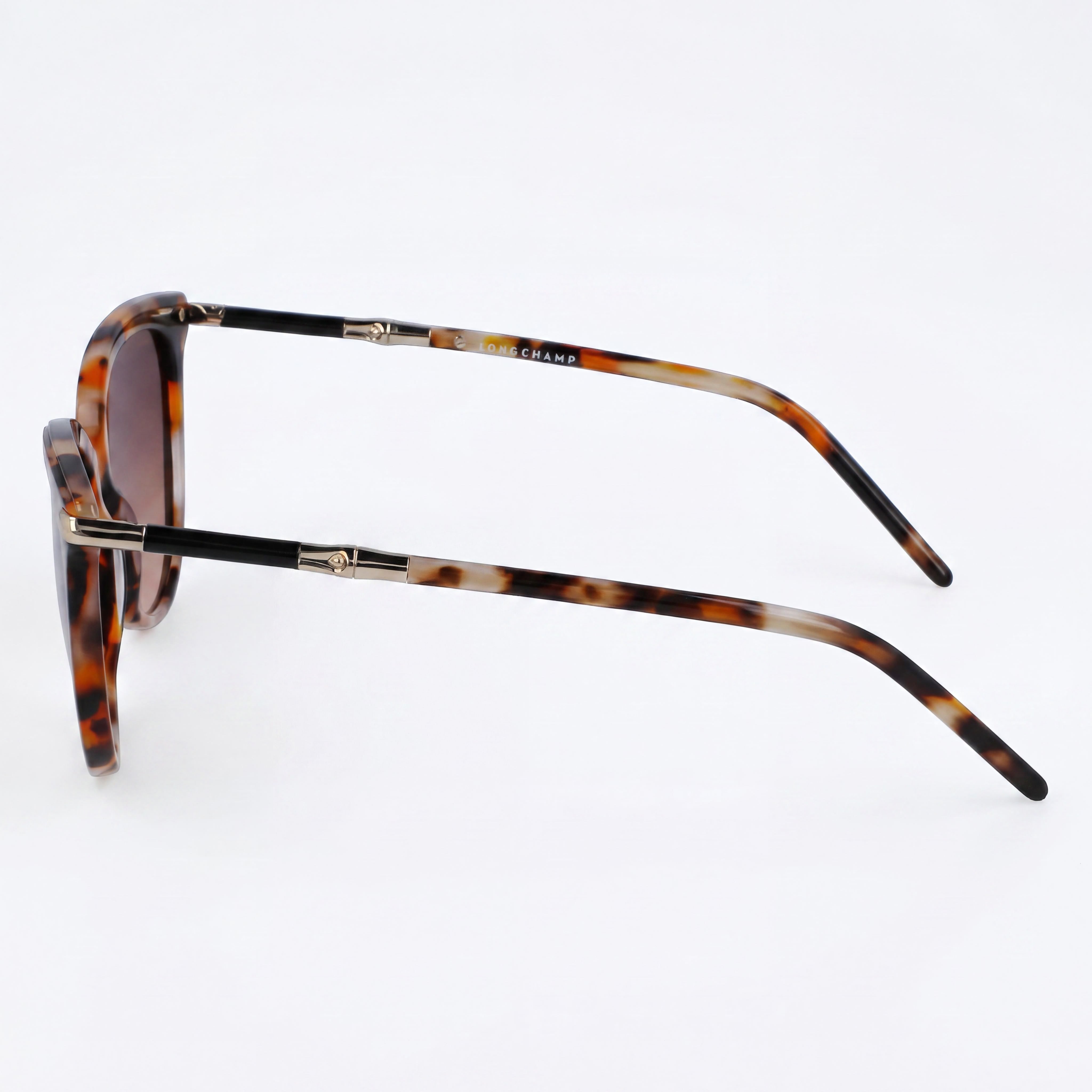 Gafas de sol Longchamp Casual para mujer con montura de acetato y lentes color Havana ocre, ancho de lente de 54 mm, Photo 3
