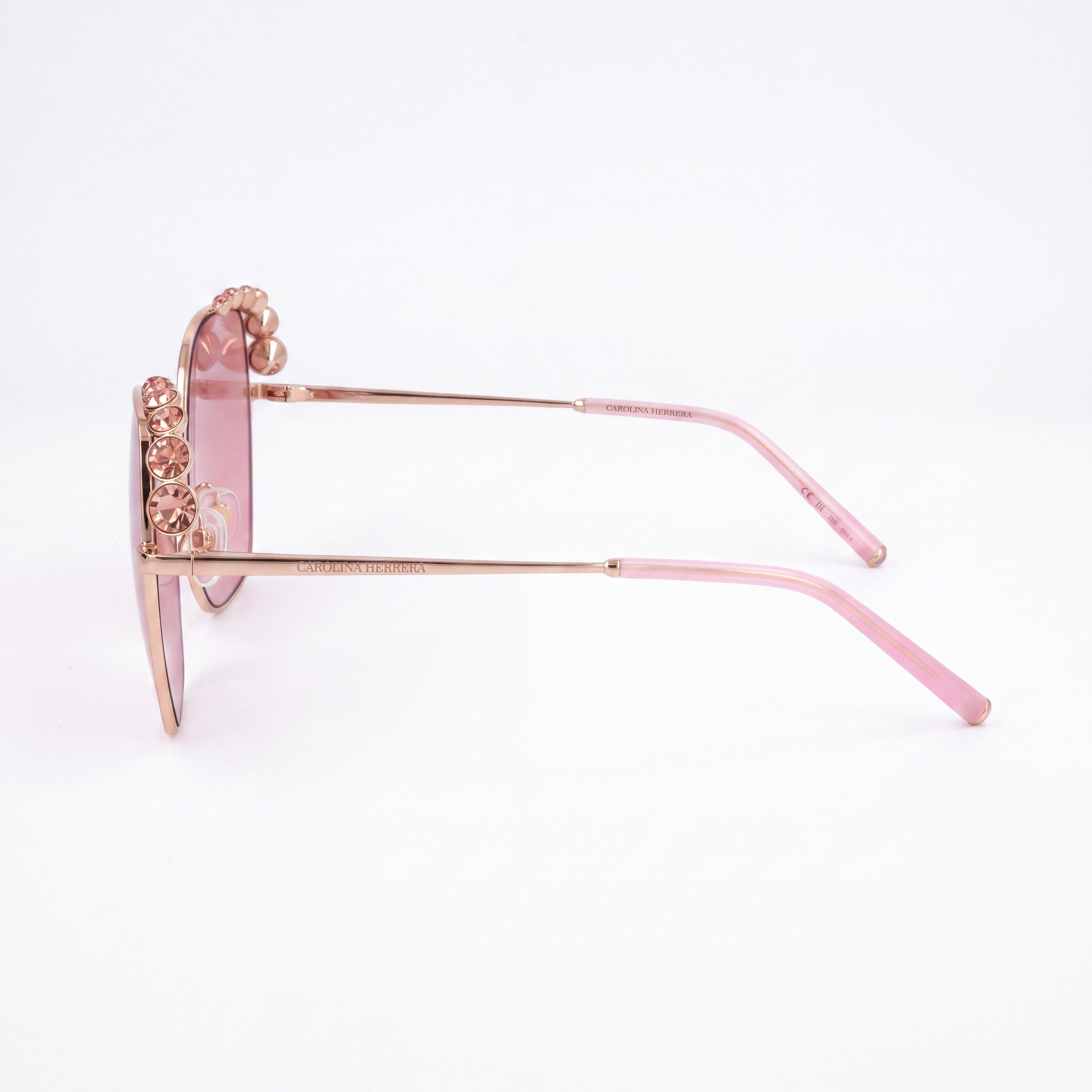 Carolina Herrera Her 0145/S Women's Pink Metal Cat Eye Smoke Lens UV Protected Sunglasses 59mm, Photo 3