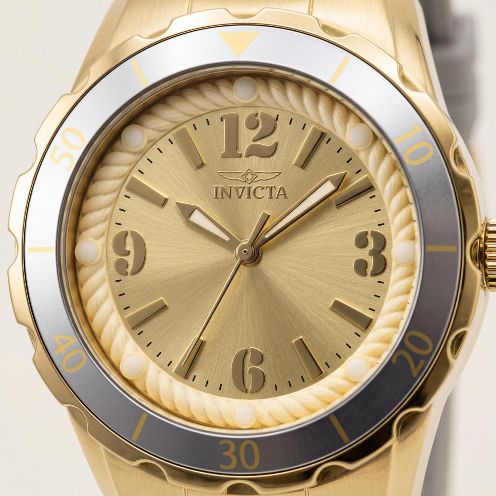 Reloj unisex Invicta Angel 48850 de acero inoxidable dorado con correa de cuarzo de 38 mm