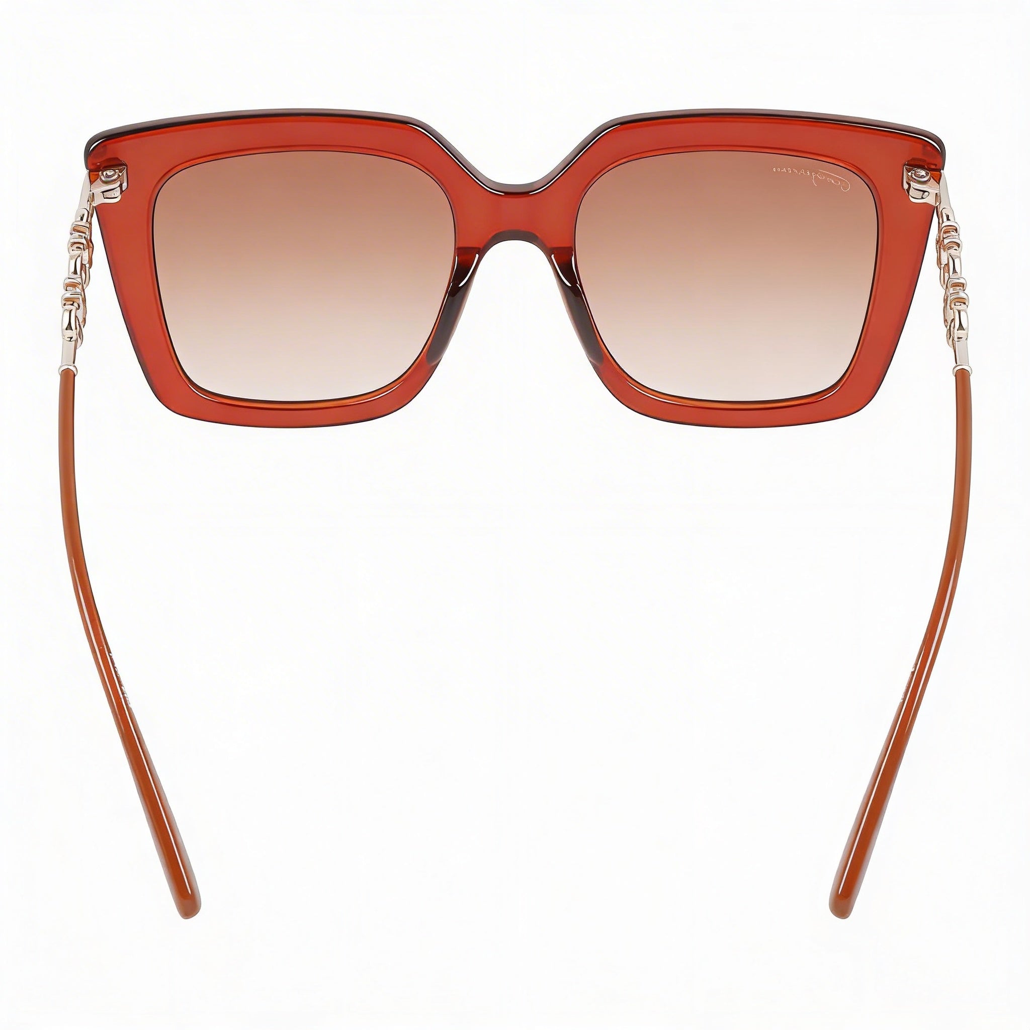 Gafas de sol de mujer Ferragamo SF1041S de montura de plástico marrón transparente con forma de mariposa y lentes degradadas marrones de 51 mm, Photo 4