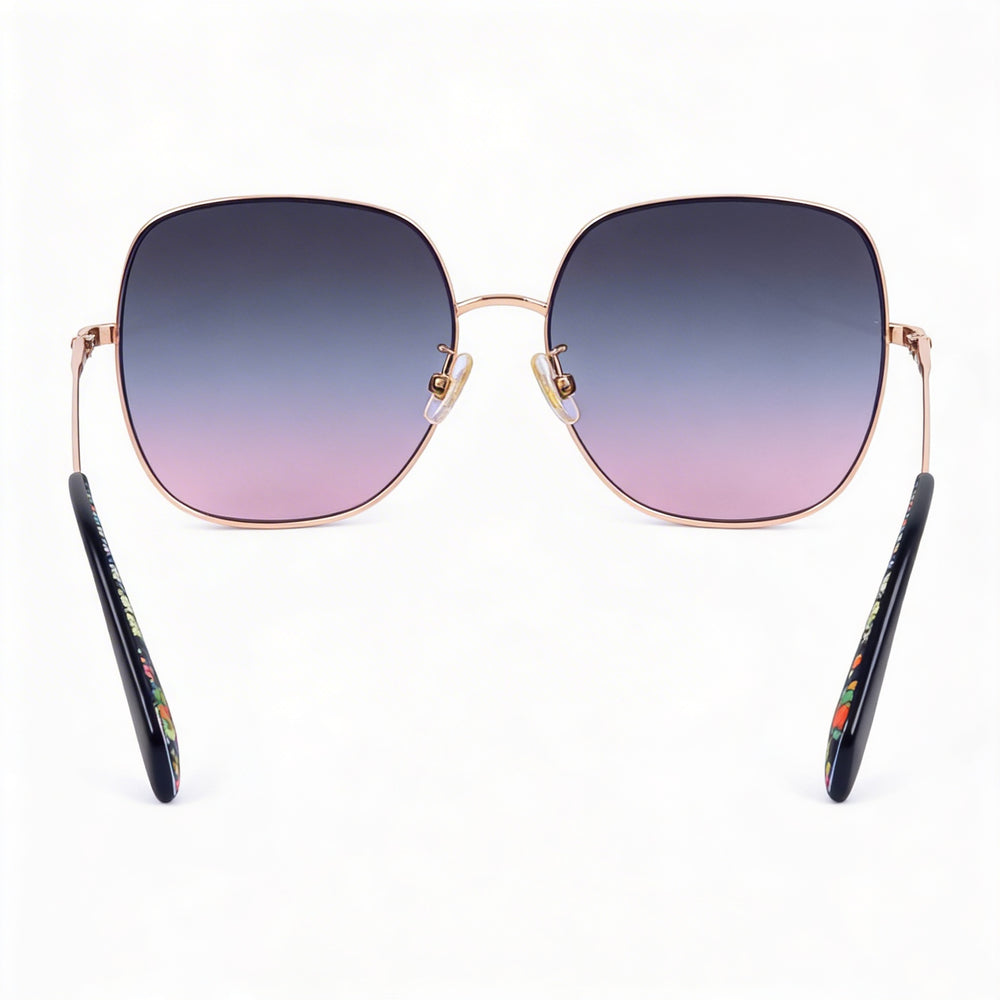 Gafas de sol Kate Spade New York de temporada para mujer con protección UV y diseño azul metálico, lentes de doble tono azul melocotón de 59 mm