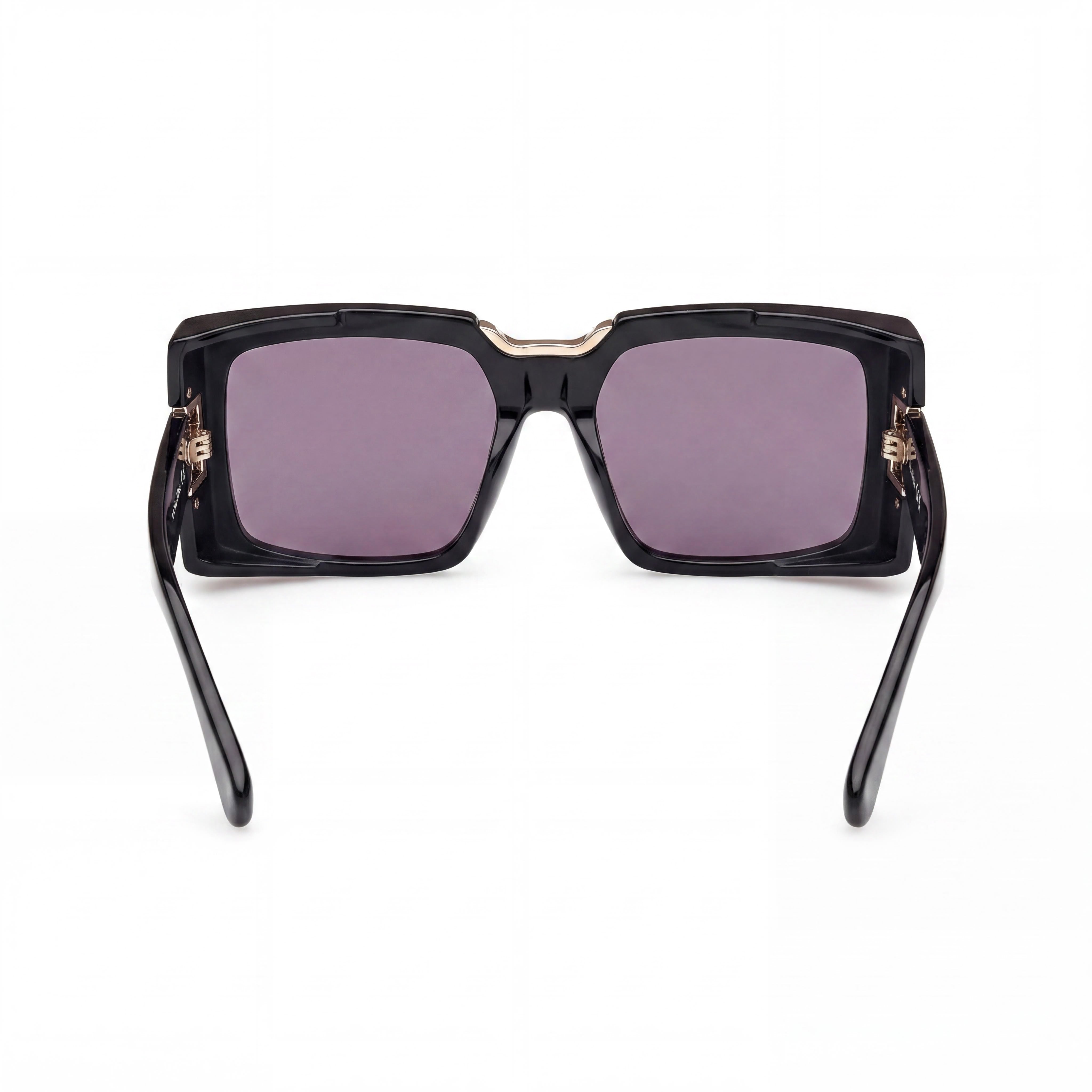 MaxMara MM0124 Women's Casual Shiny Black Acetate Frame Non-Polarized UV 400 Sunglasses 55mm, Photo 3
