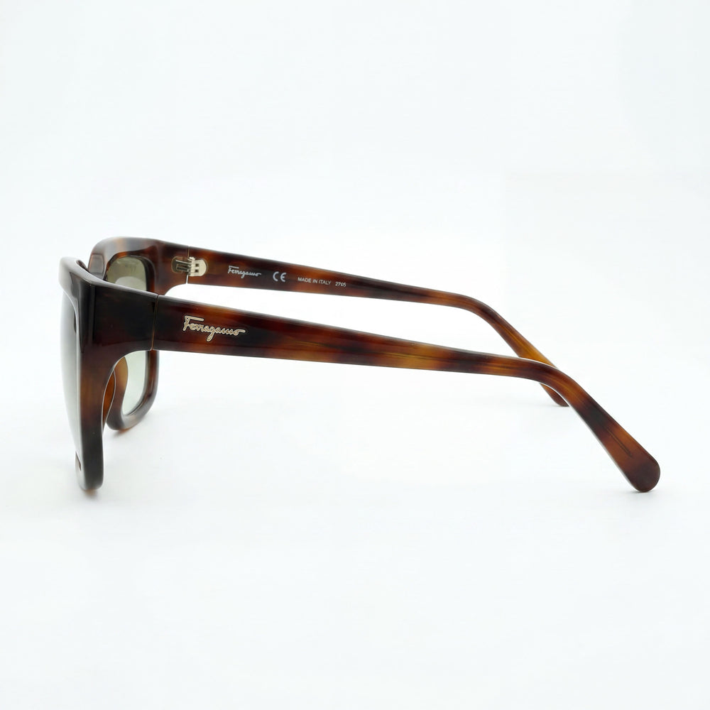 Ferragamo Sf1018s 214 Women's Tortoiseshell Plastic Frame Dark Green Lens 59mm Sunglasses with UV Protection
