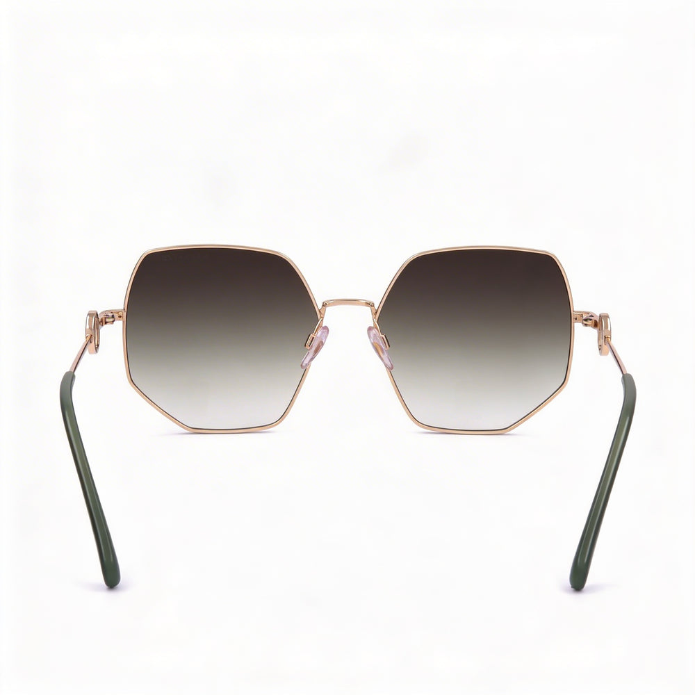 Gafas de sol Marc Jacobs MARC 730/S para mujer, estilo casual, de metal, con montura verde dorada y lentes verdes, 59 mm