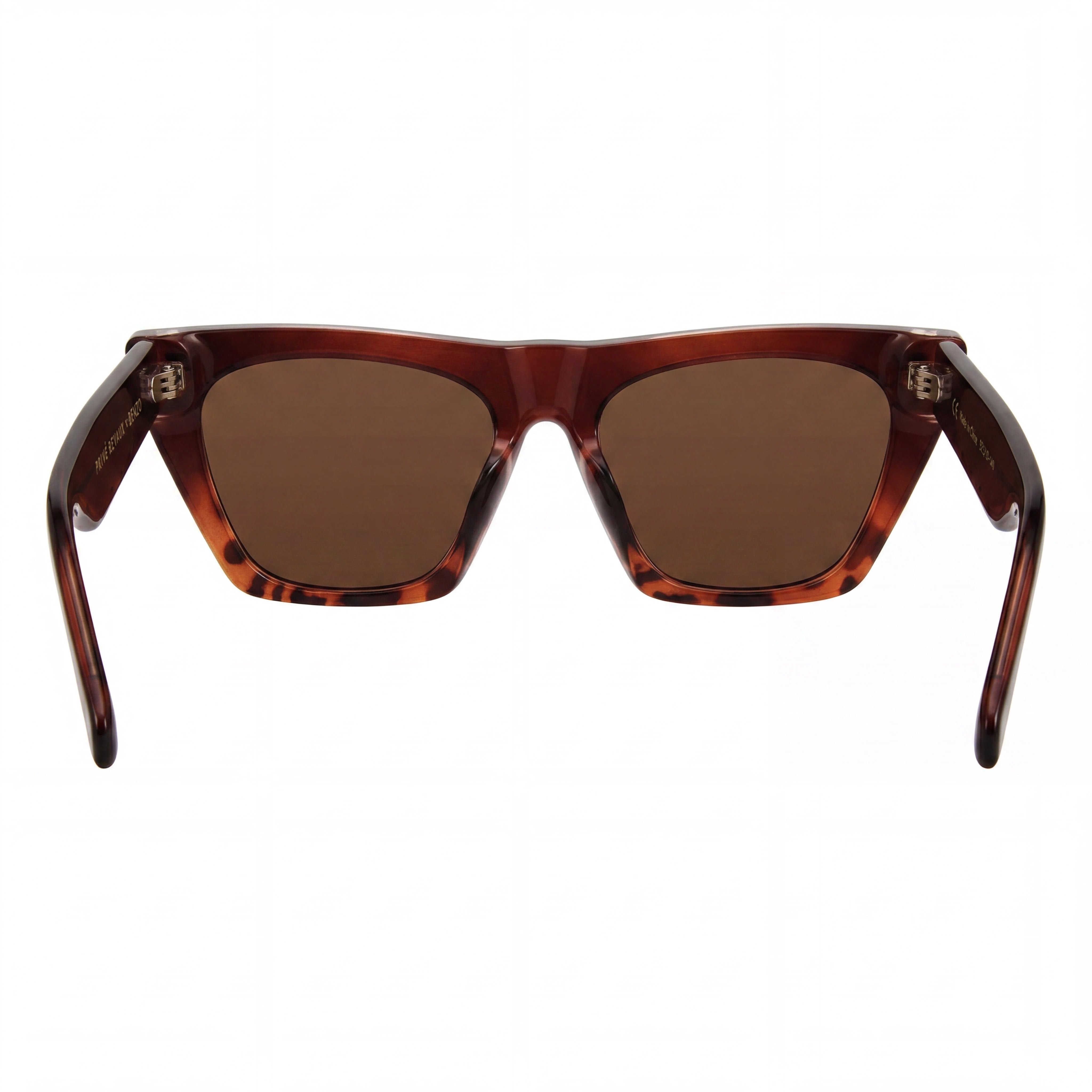 PRIVÉ REVAUX Gafas de sol modernas de mujer con montura de ojo de gato, montura de propionato color carey chocolate, lentes marrones Haven, protección UV, 51 mm, Photo 4