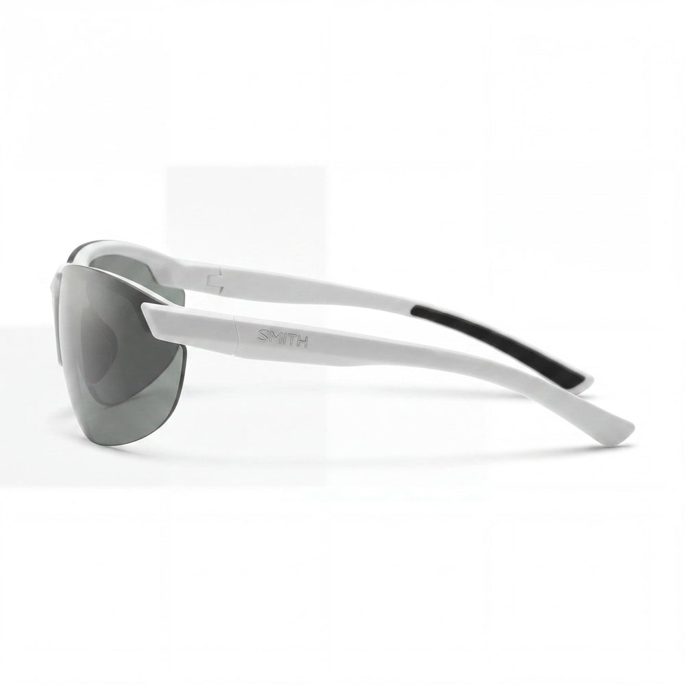 SMITH Parallel 2 Carbonic Polarized Sunglasses, Matte White Polyamide, Platinum Mirror Lenses, Unisex 71mm UV Protected
