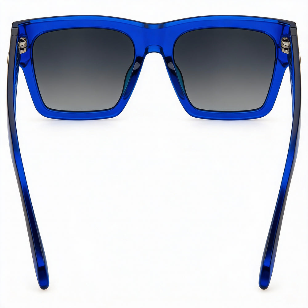 Just Cavalli Casual Injected Sunglasses for Men Transparent Blue Frame Smoke Gradient Lenses 54mm