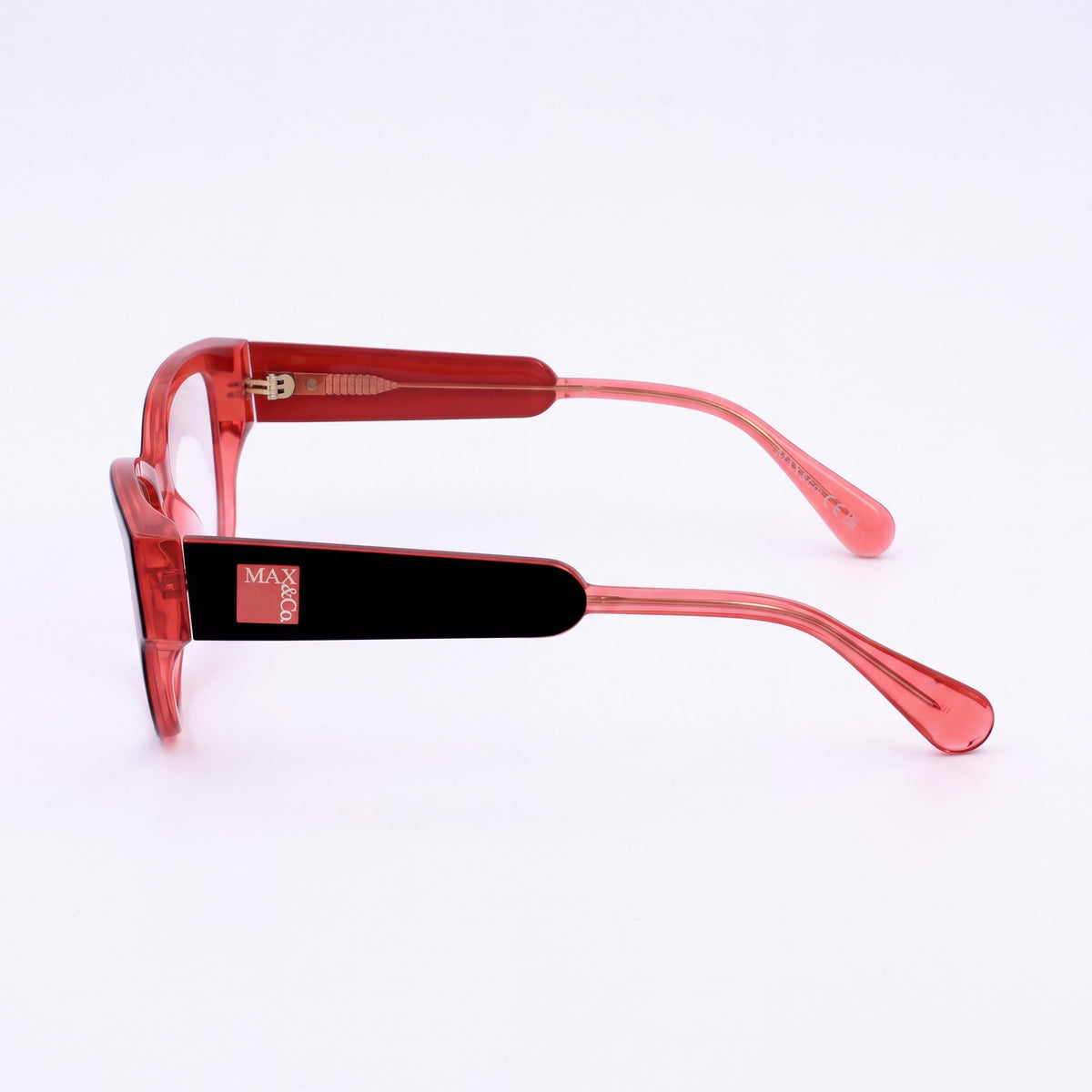 Max&Co. Casual Women's Optical Eyewear Black Acetate Frame Transparent Plastic Lenses 53-16-140, Photo 3