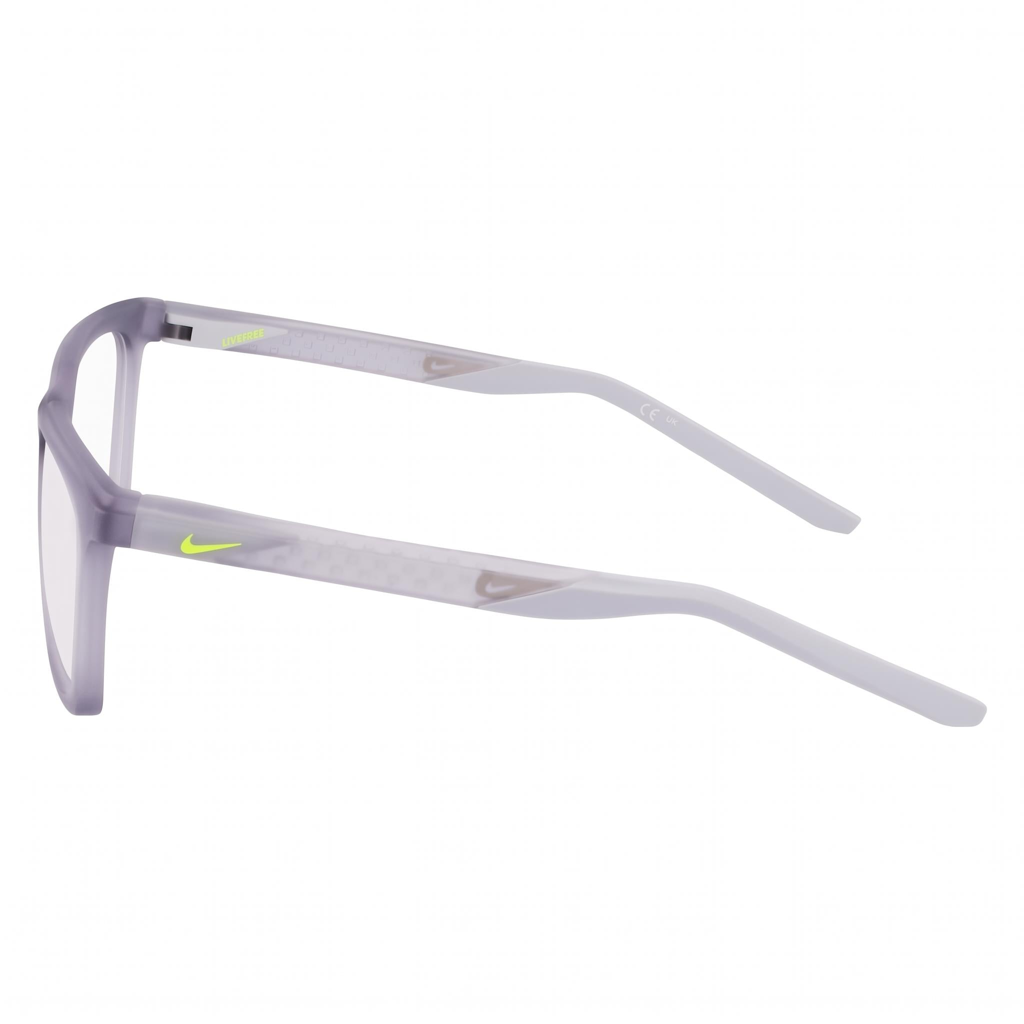 Gafas unisex clásicas Nike con montura inyectada en gris lobo mate, lentes de policarbonato, ancho de lente de 53 mm, Photo 3
