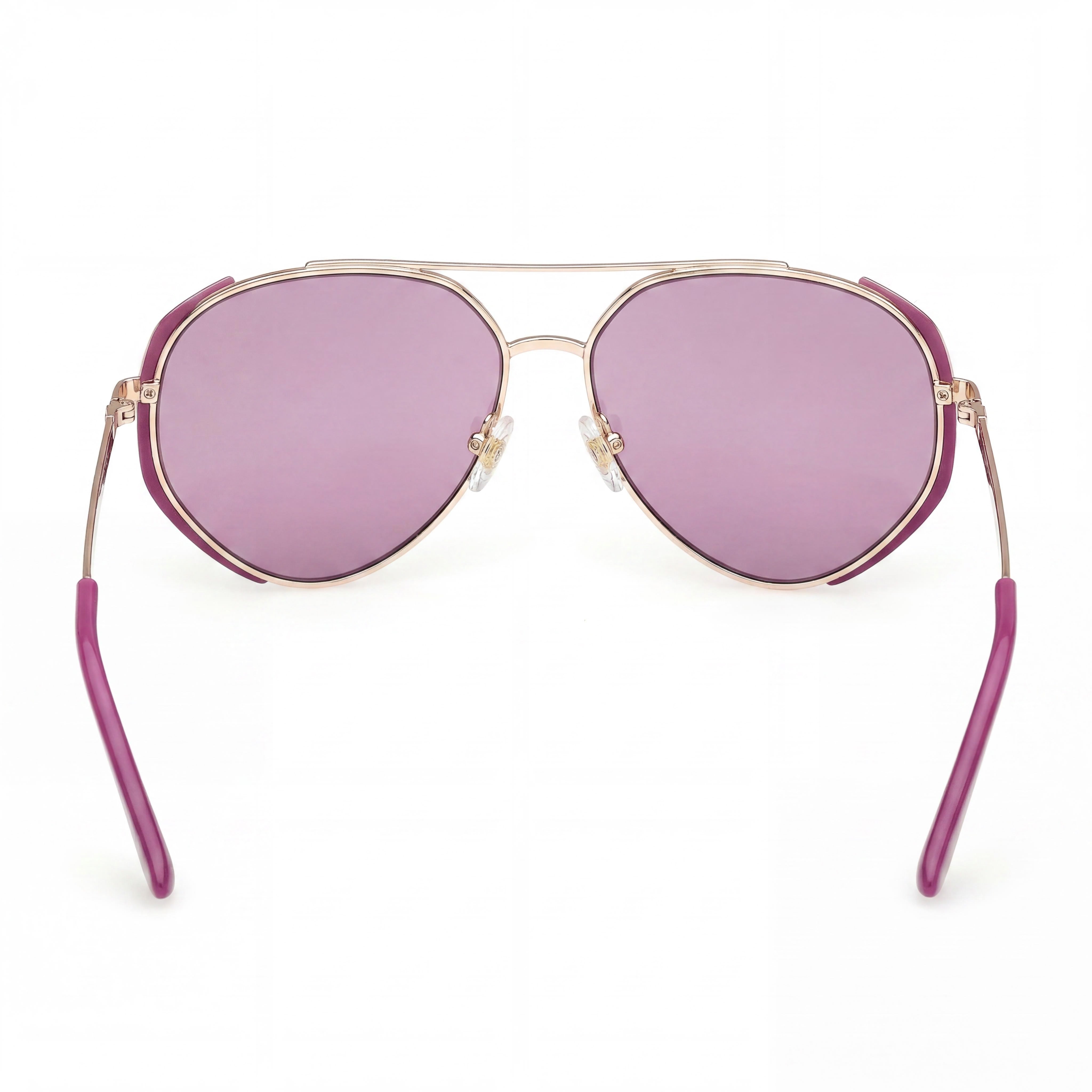 Gafas de sol GUESS unisex de aviador de metal con montura de acetato violeta mate y lentes violetas de 59 mm, Photo 4
