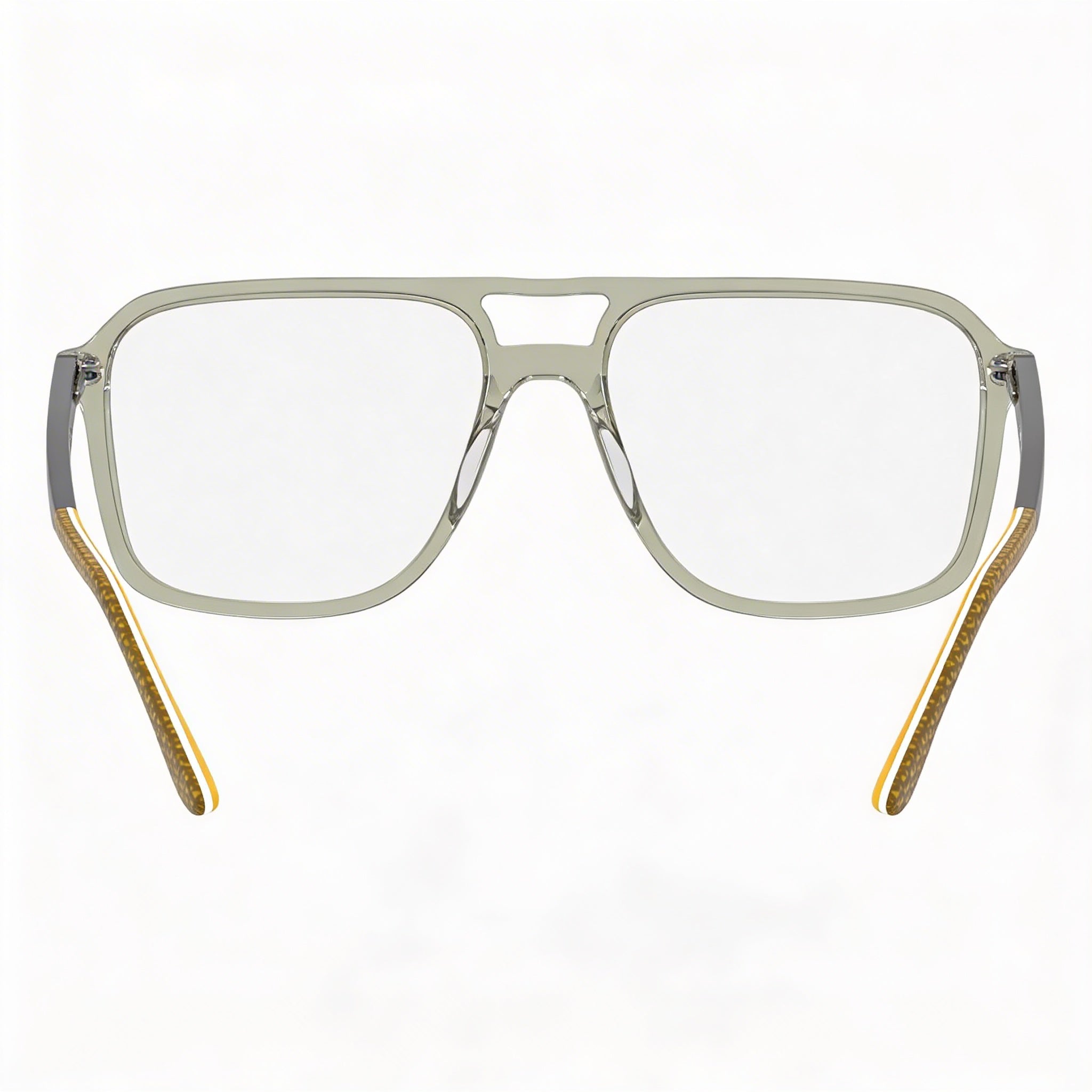 Gafas casuales Lacoste unisex con montura de acetato gris transparente y lentes transparentes, 58 mm de ancho de lente, Photo 3
