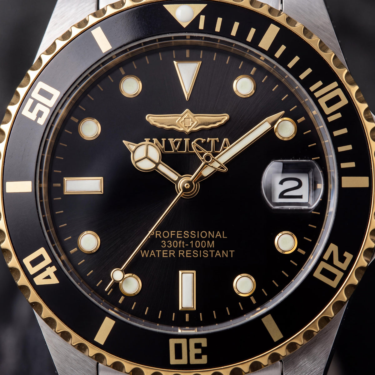 Invicta Pro Diver 29189 Women's Two Tone Stainless Steel Black Dial Quartz Water Resistant Watch 34mm, Photo 2