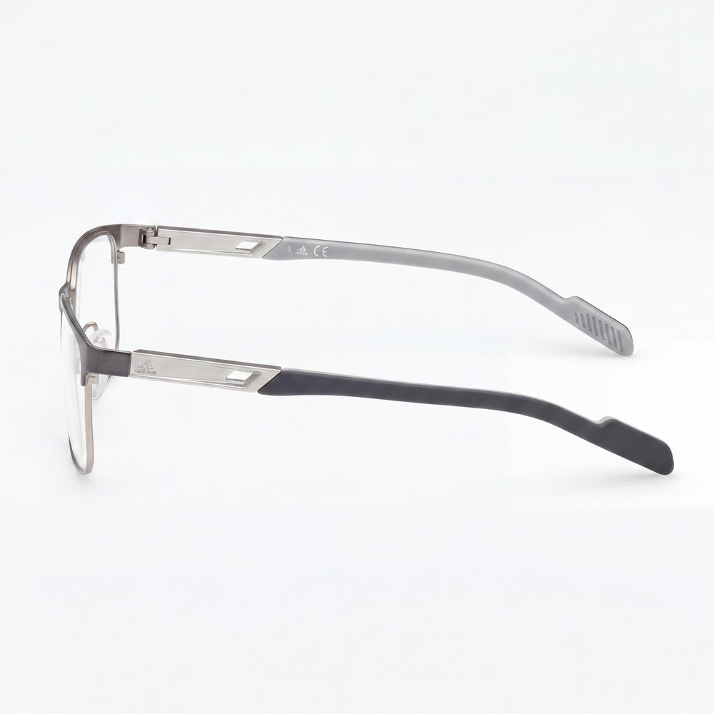 adidas navigator Men's Metal Eyeglasses with Shiny Anthracite Frame and Transparent Non- Lenses 52-16-145