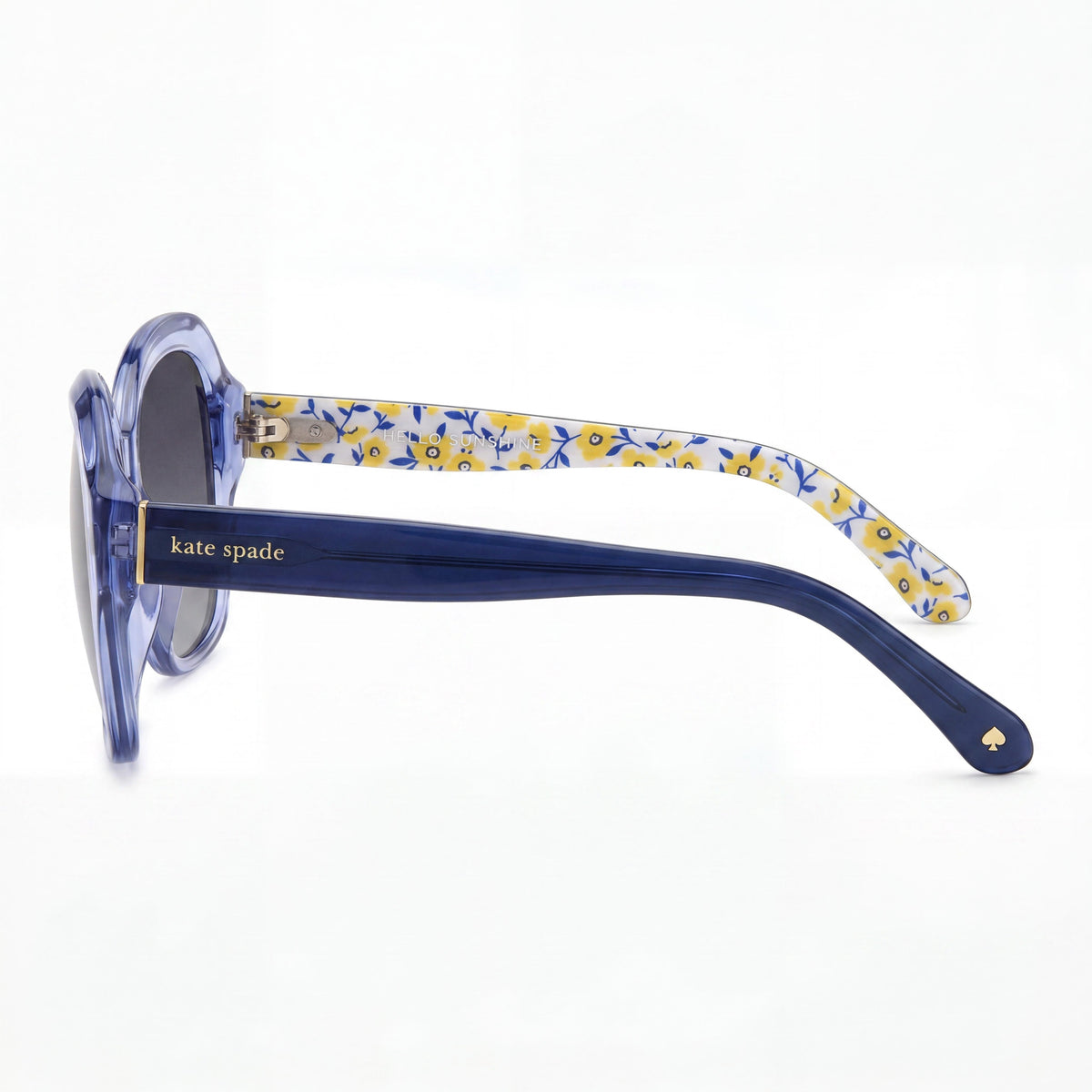 kate spade new york Casual Women's Blue Acetate Frame Sunglasses with Dark Grey Shaded Lenses, 55mm, Photo 3
