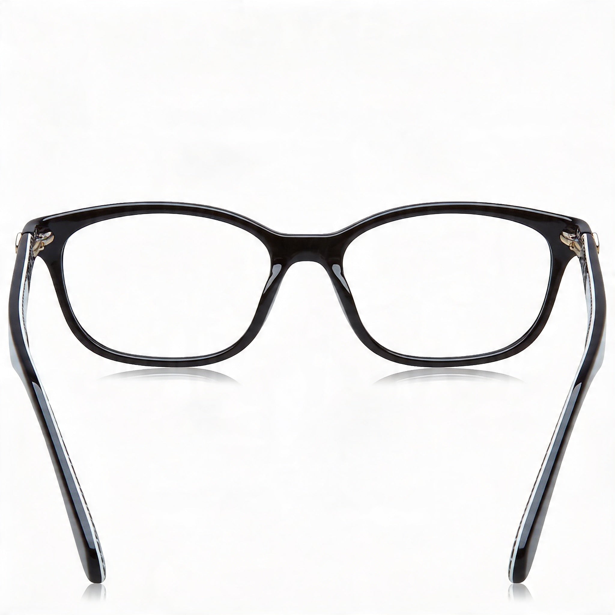 kate spade new york Brylie Unisex Acetate Rectangle Frame Eyeglasses with Non-polarized Polycarbonate Lenses, Black Pattern, 50mm, Photo 3