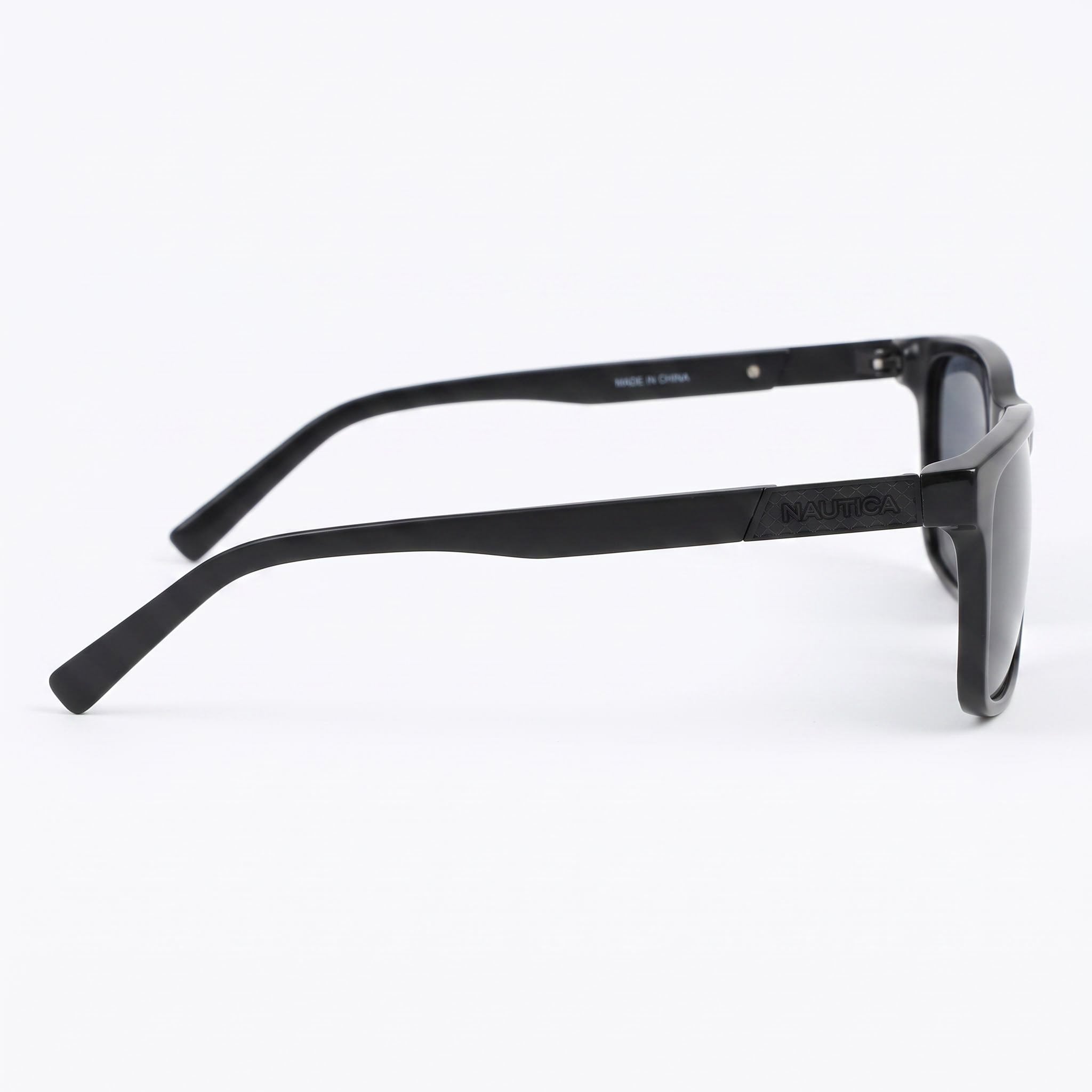 Nautica Casual Men's Sunglasses, Black White Plastic Frame, Acetate Lens, UV Protection, 56mm, Photo 3