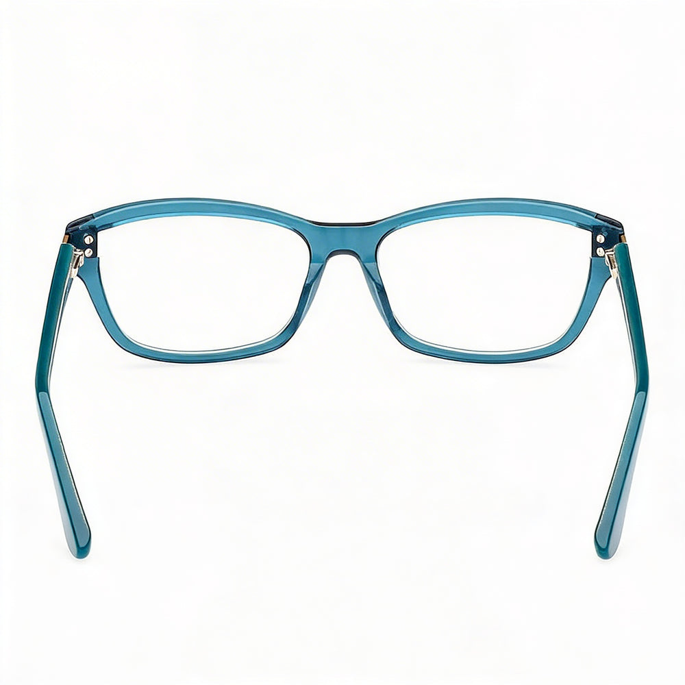 Guess Women's Modern Plastic Frame Eyeglasses in Bright Turquoise with Clear Lenses 54-16-140