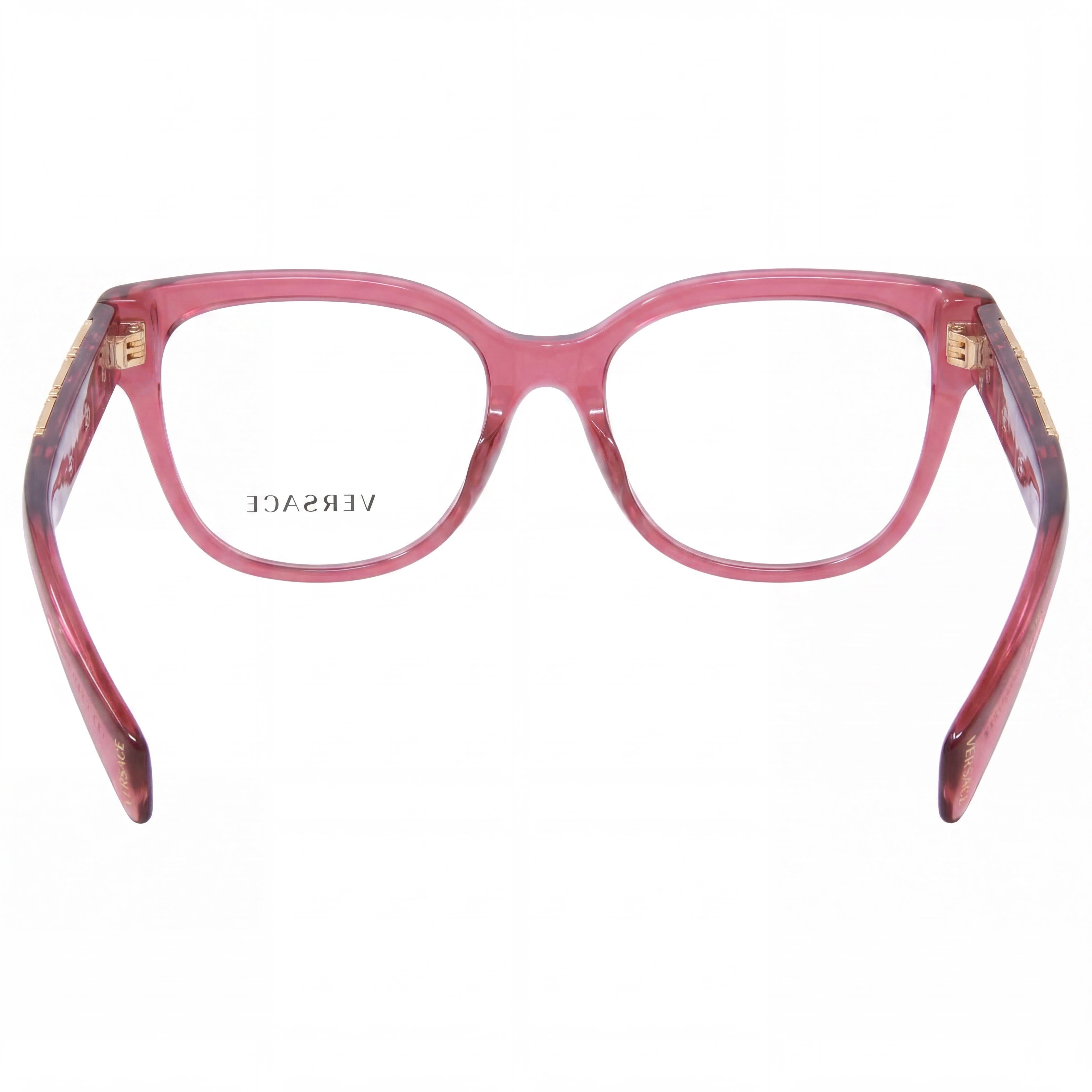 Versace Ve 3338 Women's Transparent Red Full Rim Square Acetate Clear Eyeglasses 52mm, Photo 3