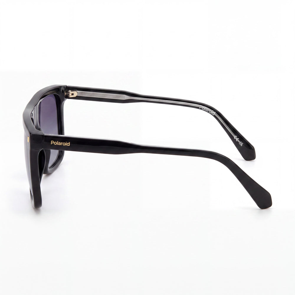 Gafas de sol polarizadas Polaroid Eyewear PLD 4166/S/X para mujer, de acetato negro rectangular, informales, 100% protección UV, 56-18-145