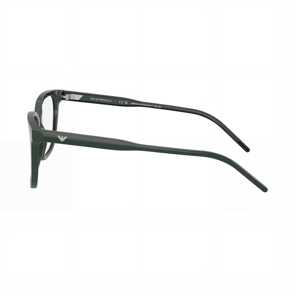 Emporio Armani Ea3258 Men's Square Shiny Green Plastic Frame Prescription Ready Eyeglasses 54mm