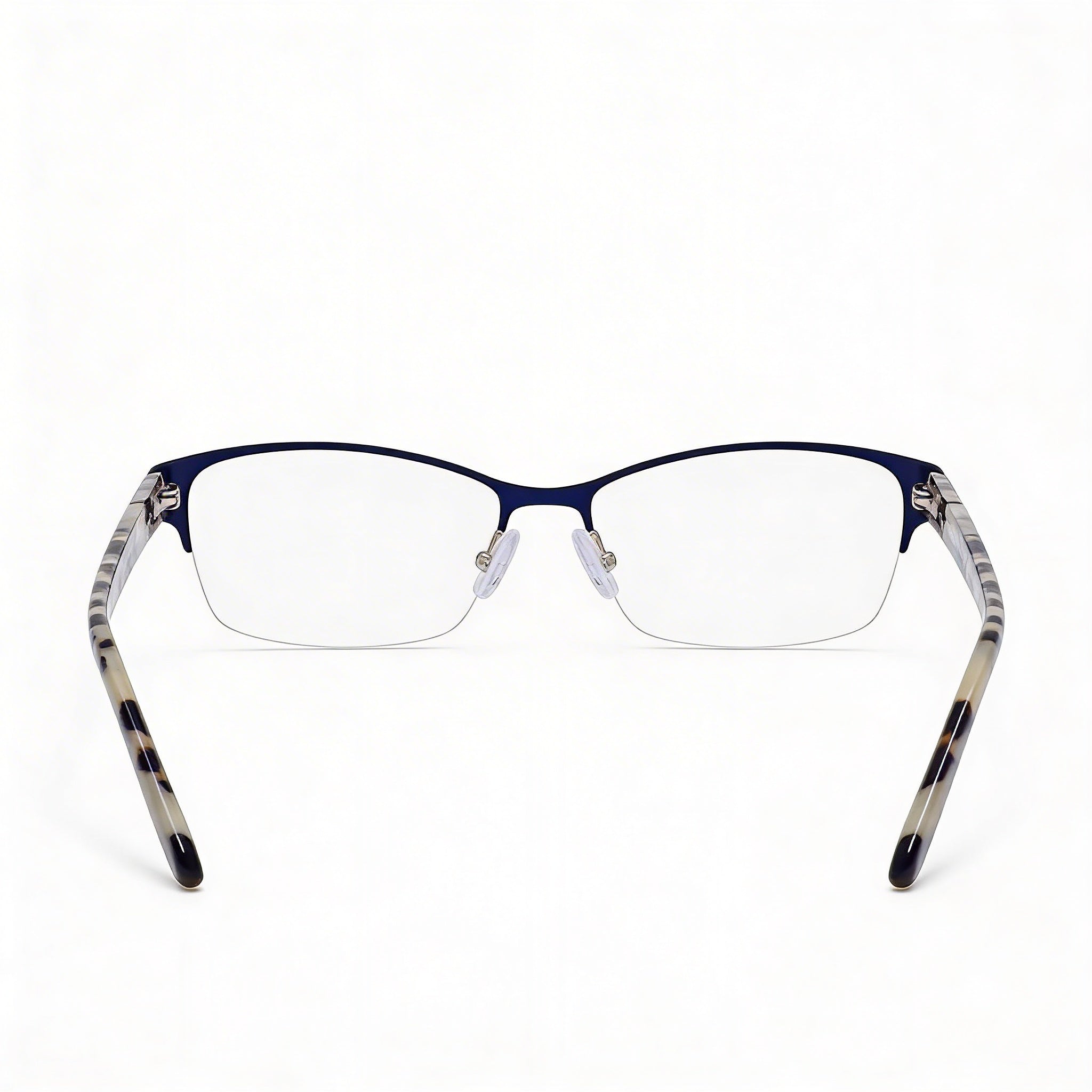 BANANA REPUBLIC Gafas Rectangulares Jordyn Unisex Semial Aire de Metal Azul Marino con Cristales Transparentes - 54mm, Photo 3