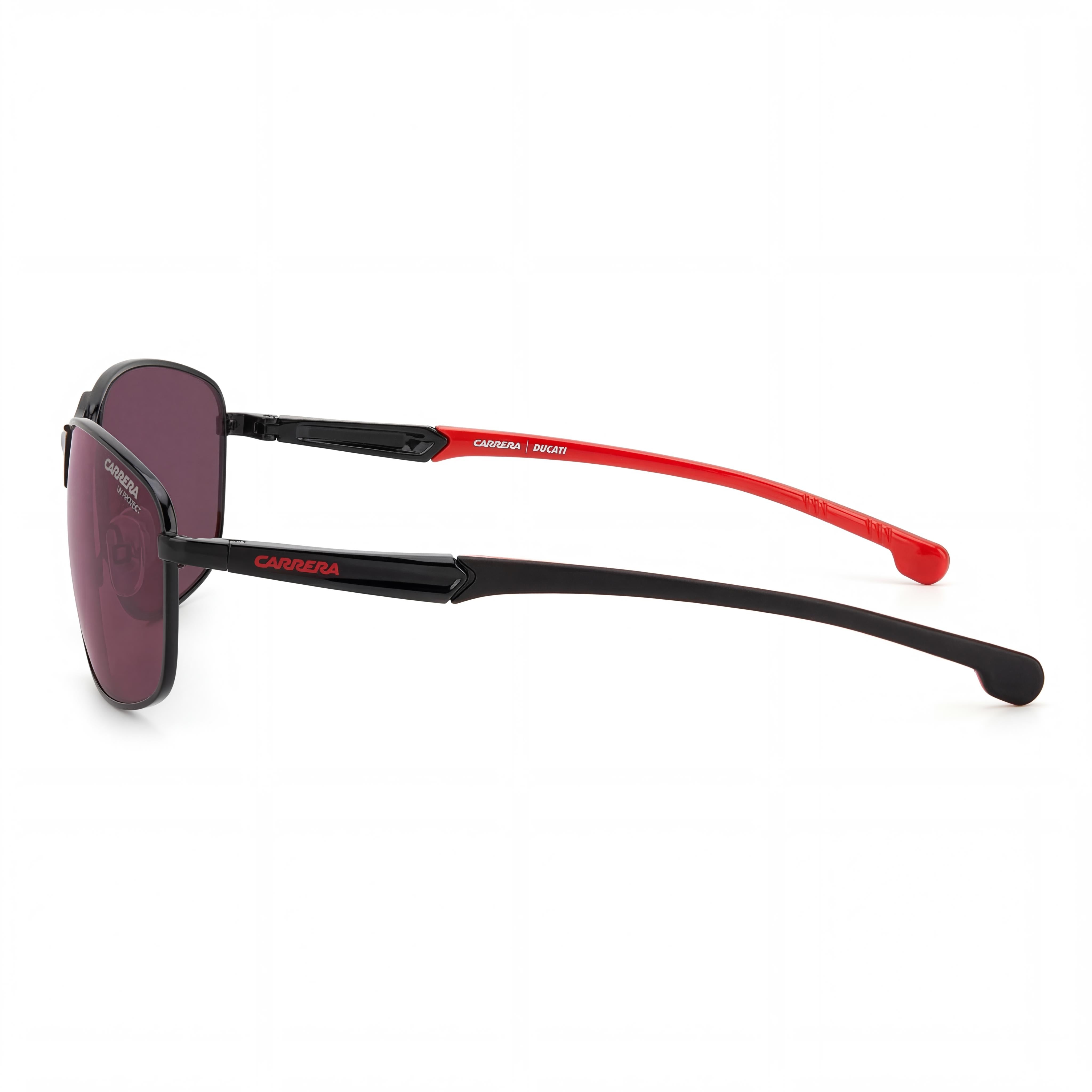 Carrera Classic Unisex Black and Red Stainless Steel Sunglasses with UV Protected Polycarbonate Lenses, 64mm Lens Width, Photo 3