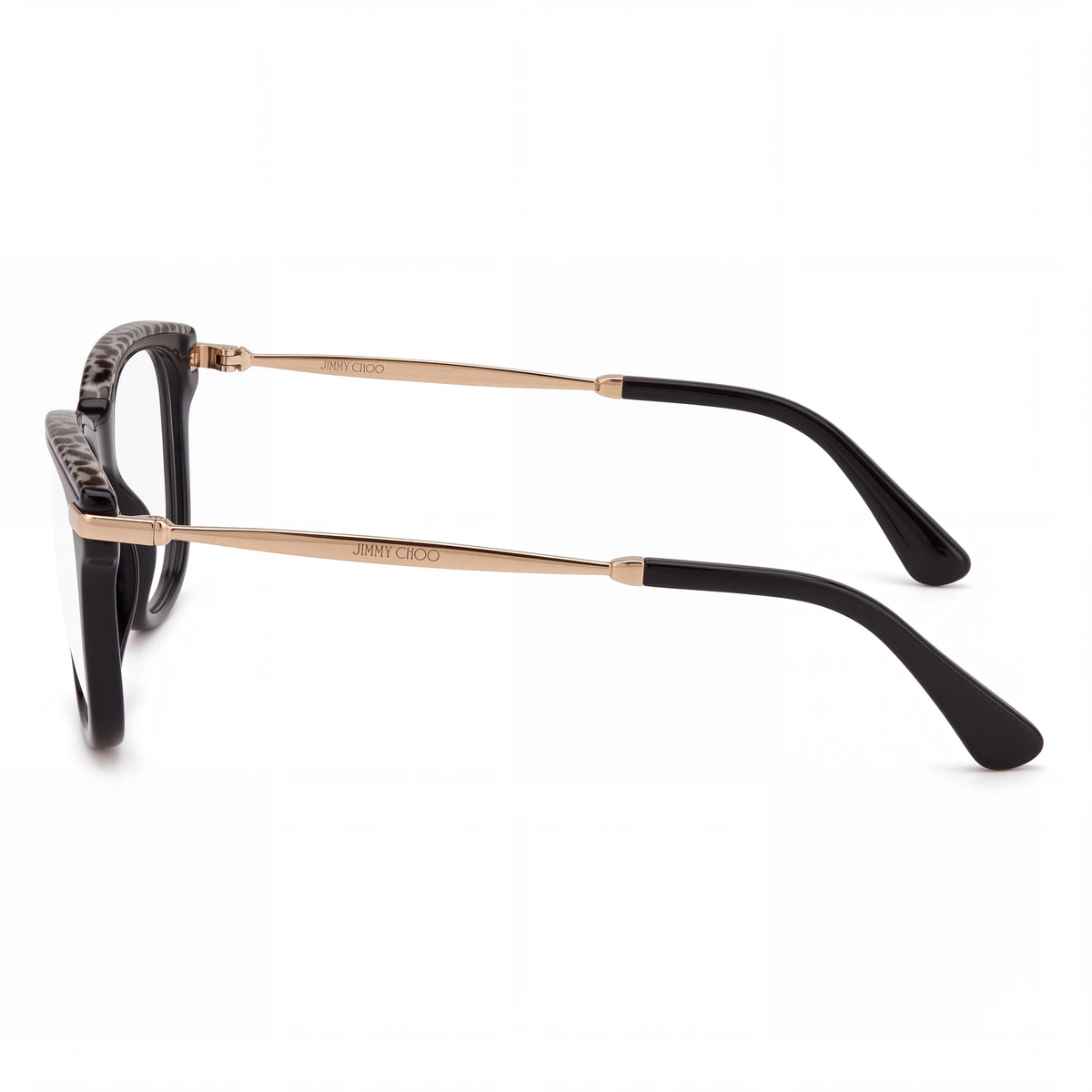 JIMMY CHOO 102578 Women's Cat-Eye Black Leopard Acetate Optical Glasses with Clear Non- Lenses 53mm, Photo 3