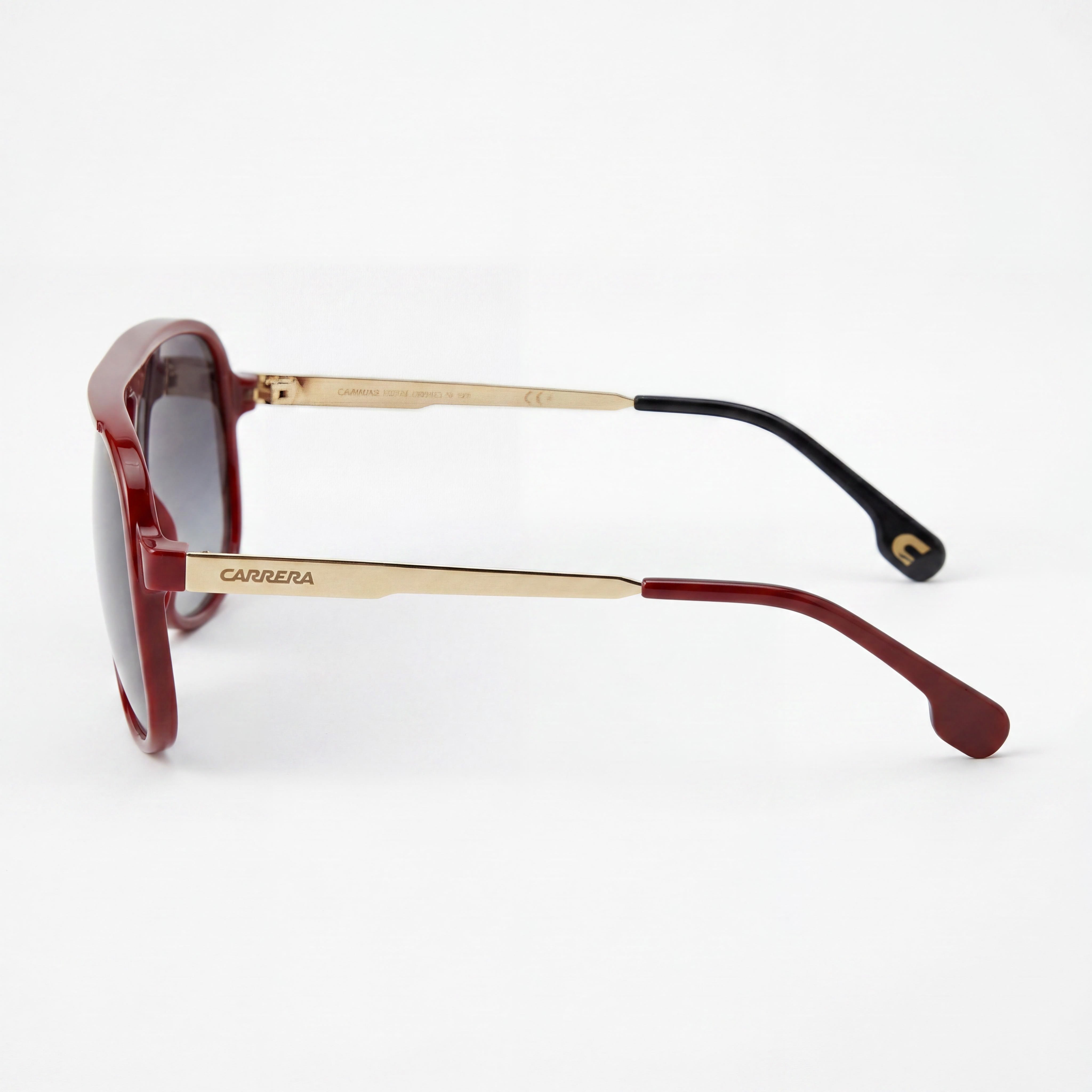 Gafas de sol Carrera Wayfarers unisex de plástico, color dorado y rojo, de 62 mm, con lentes antirreflejos y protección UV en gris degradado., Photo 3